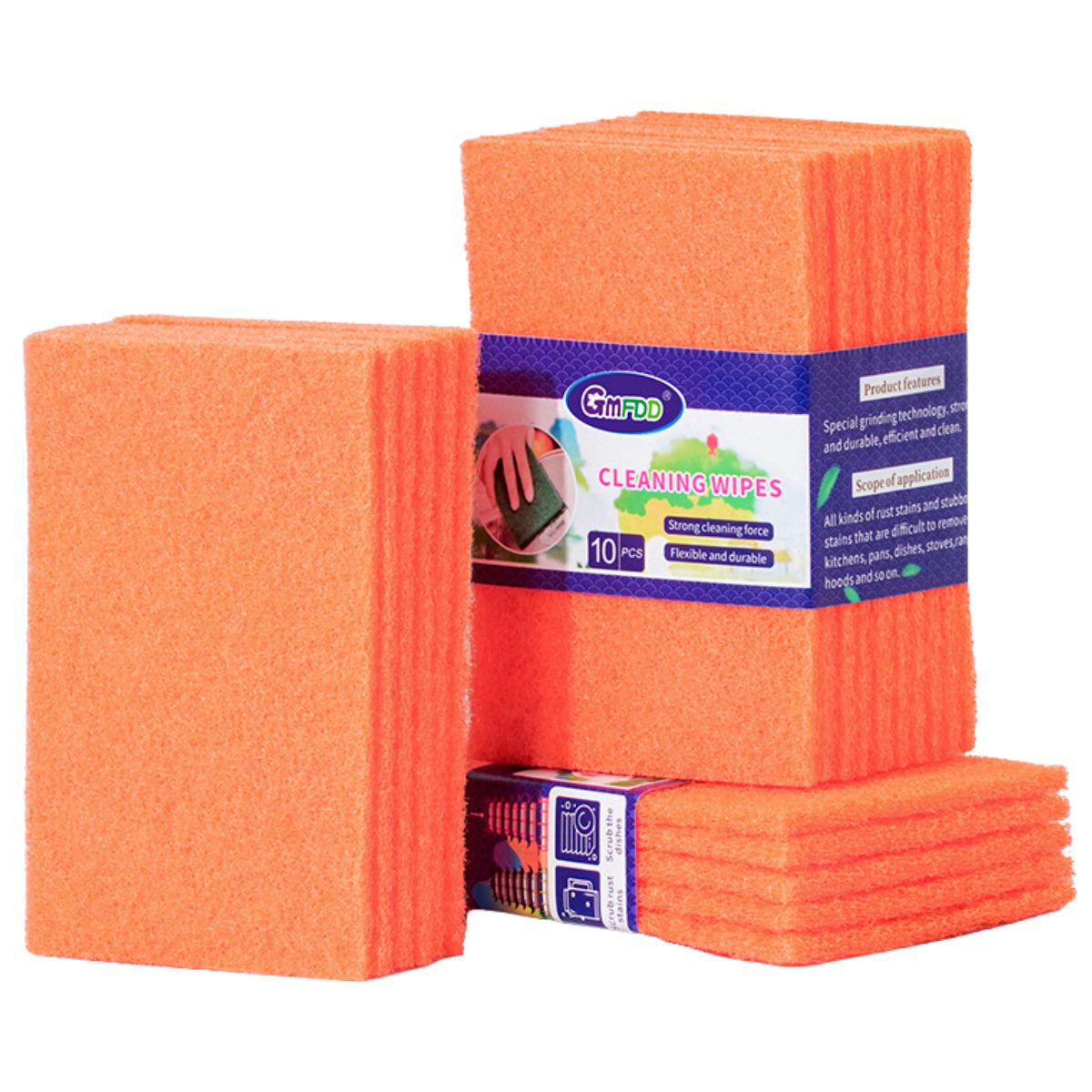 Esponja para fregar naranja (Pack de 5 unidades). Pad Multiusos.15 × 10 × 0.7 cm