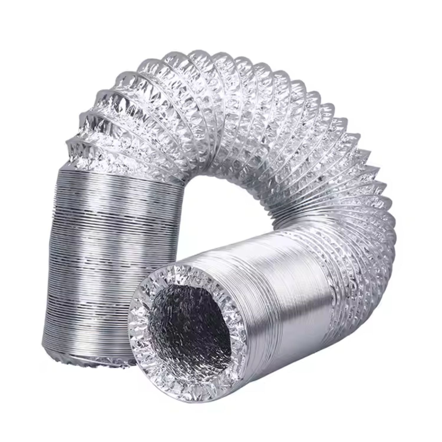 Ducto flexible de Aluminio para aire acondicionado 4" 100mm*1.5mts Resistente al desgaste.