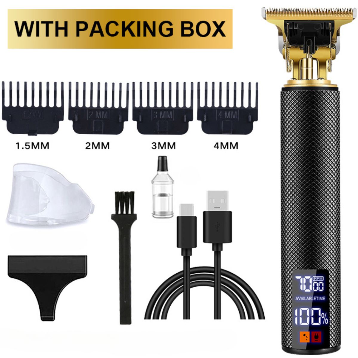 Cortadora de Cabello inalámbrica. Multifuncional con Batería de 800mAh. Ideal para Barbero. Incluye accesorios