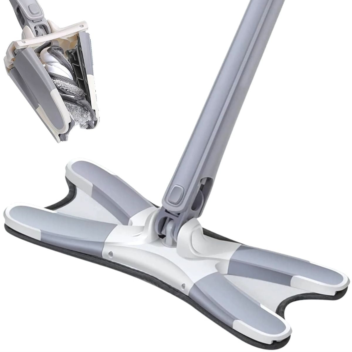 Lampazo twist con mopa de microfibra giratorio 360°. Trapeador con auto escurrido.