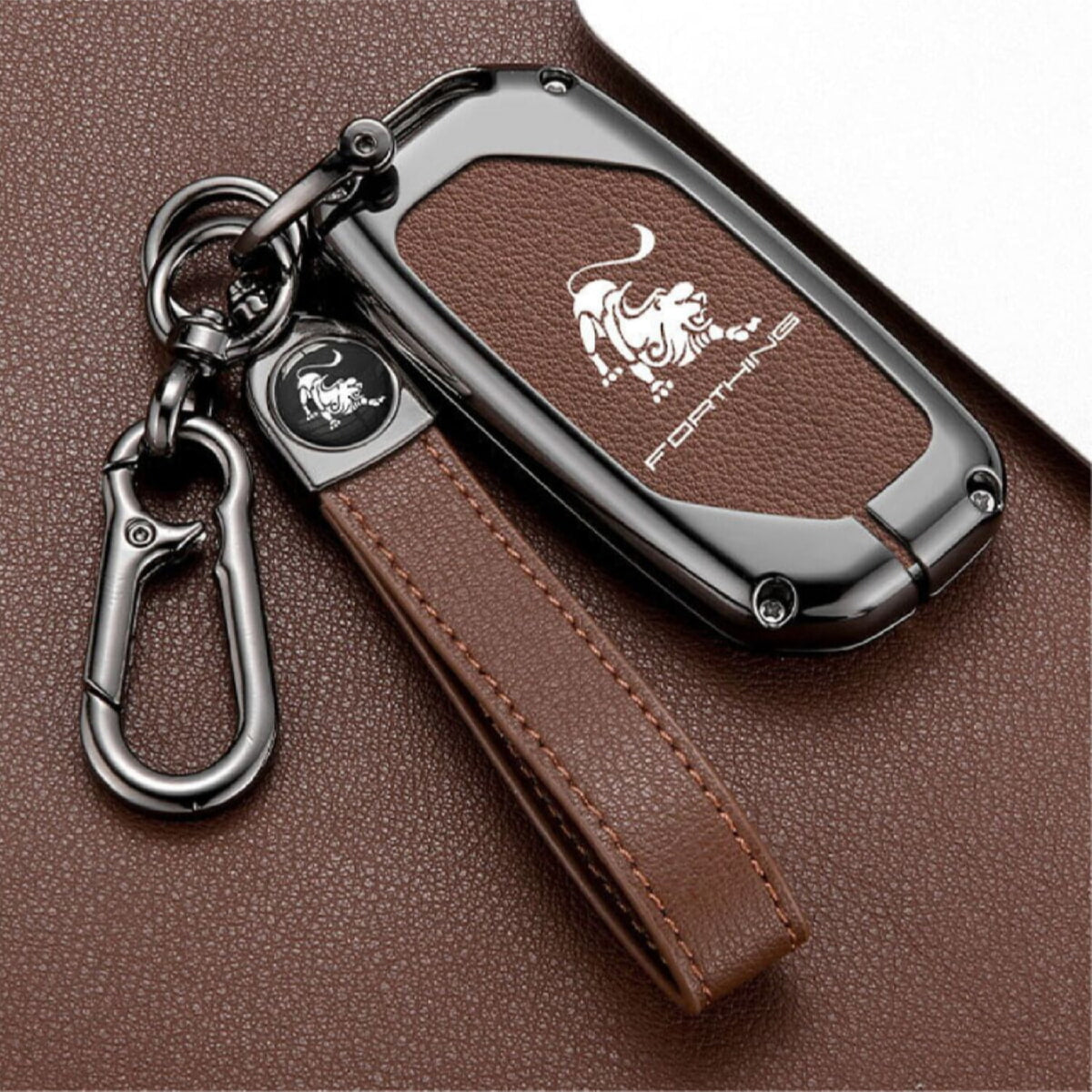 Funda para llave T5 evo Protectora Color Chocolate De Forthing T5 EVO. Cover Marrón Para Control Remoto De Vehículo.