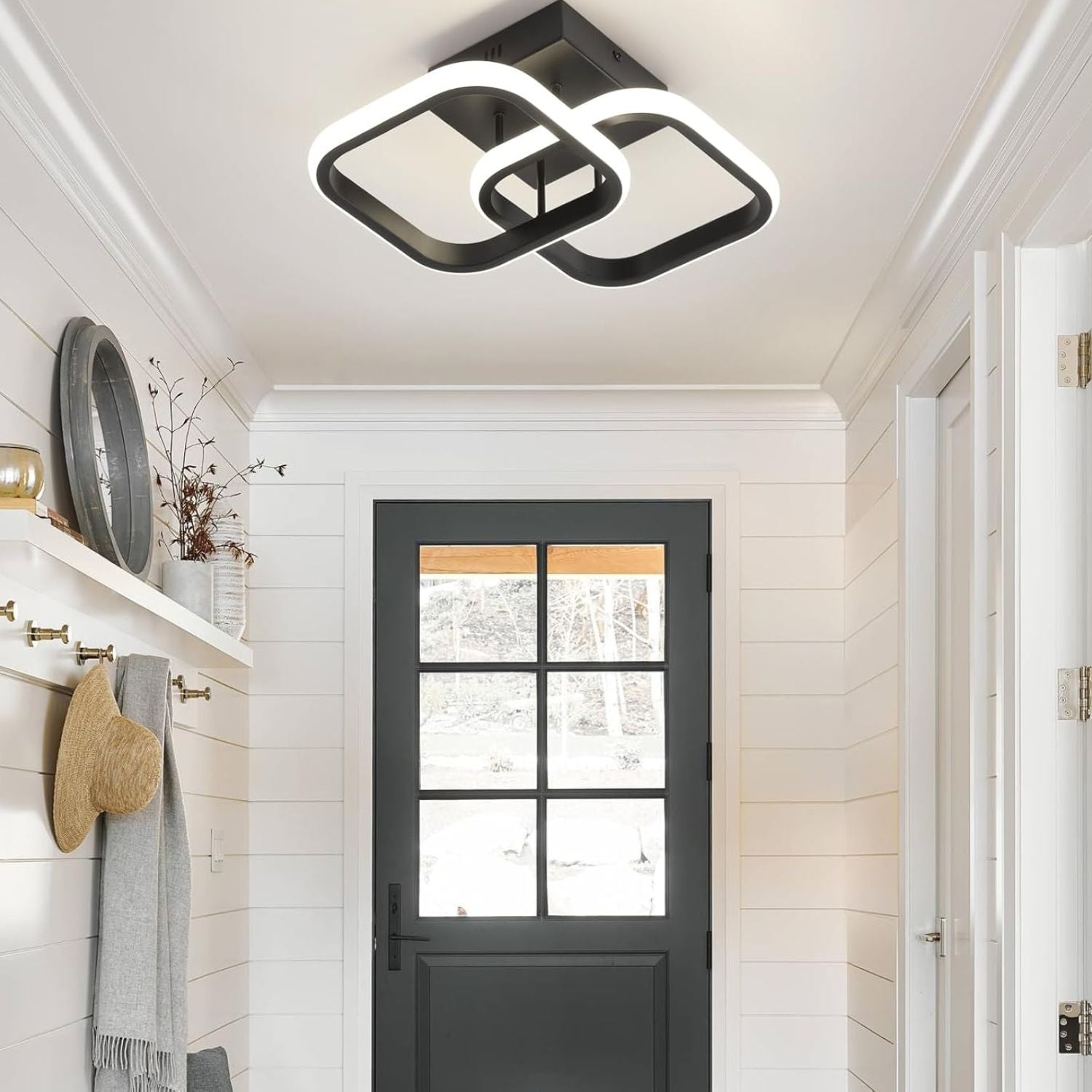 Lámpara LED De Techo Moderna Decorativa Negra 24W 2000 Lumens 3000K Lu, image size:1500x1500