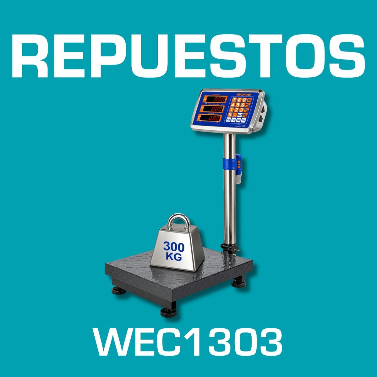 Repuestos de Báscula Industrial Plataforma de Piso, 50g/300kg. Código WEC1303.