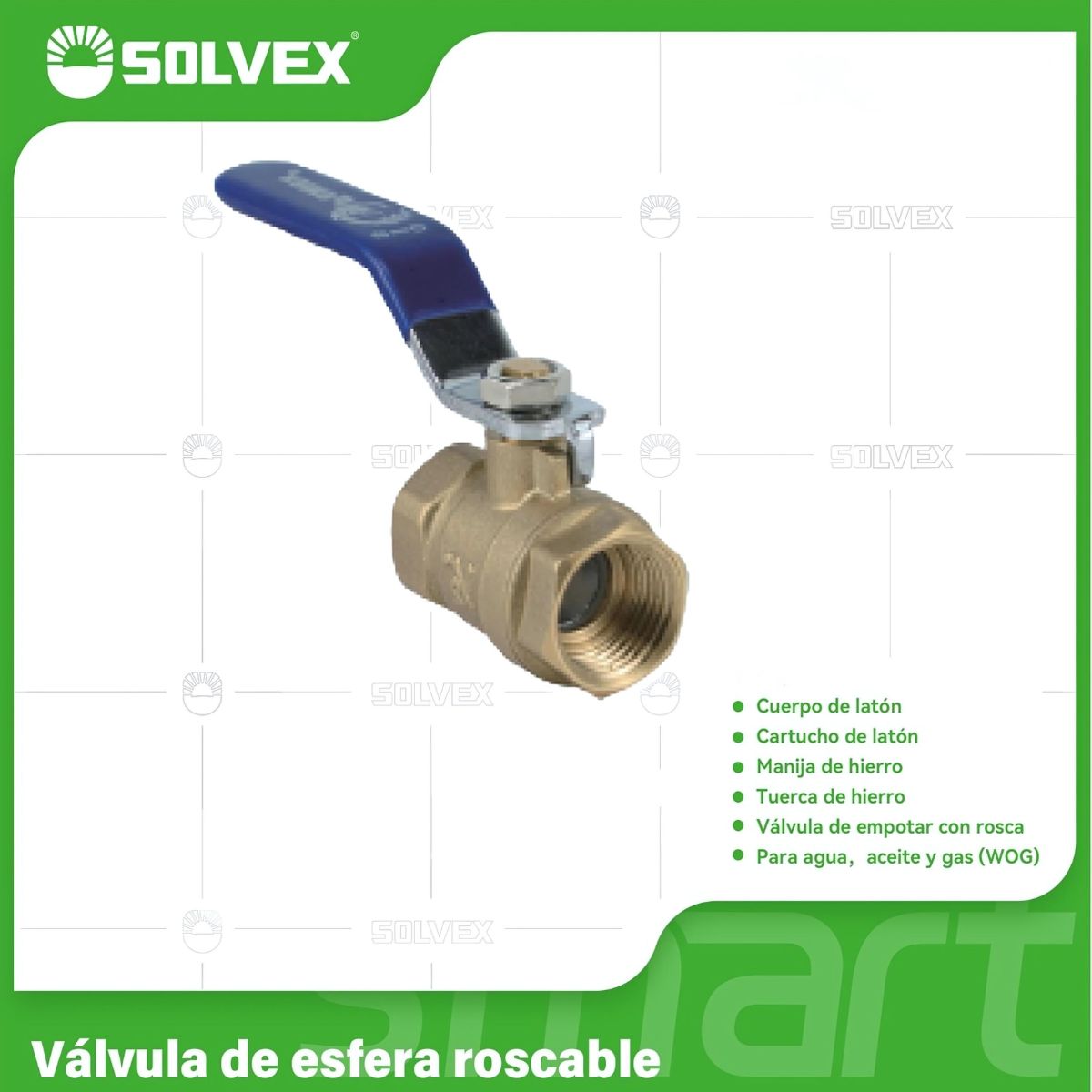 Válvulas De Bola Roscables De Latón Con Manija Metálica. Para Agua, Aceite Y Gas (WOG).