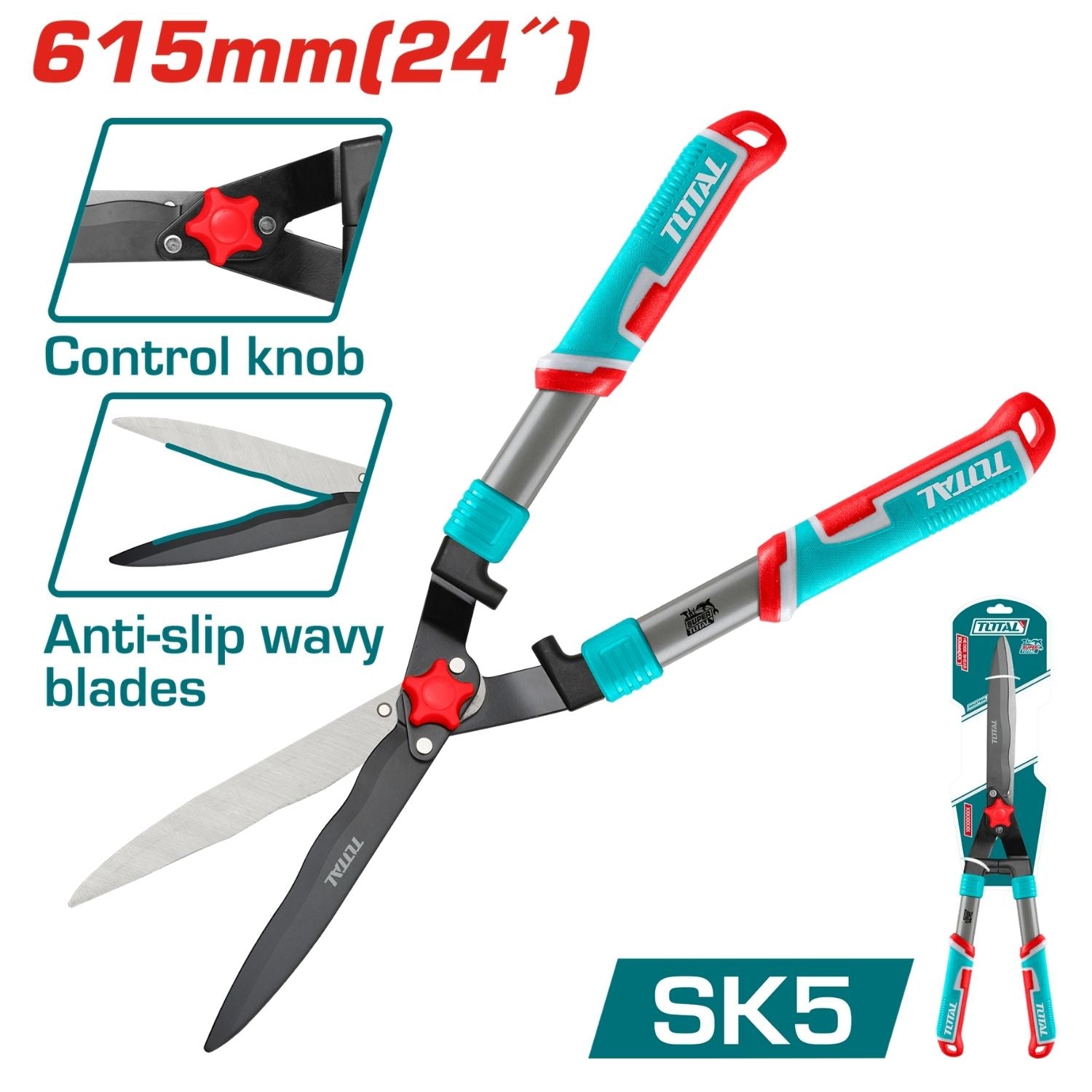 Tijera para podar arbustos 615mm (24”) Perilla con ajuste. Antideslizante. SK5 Cizalla