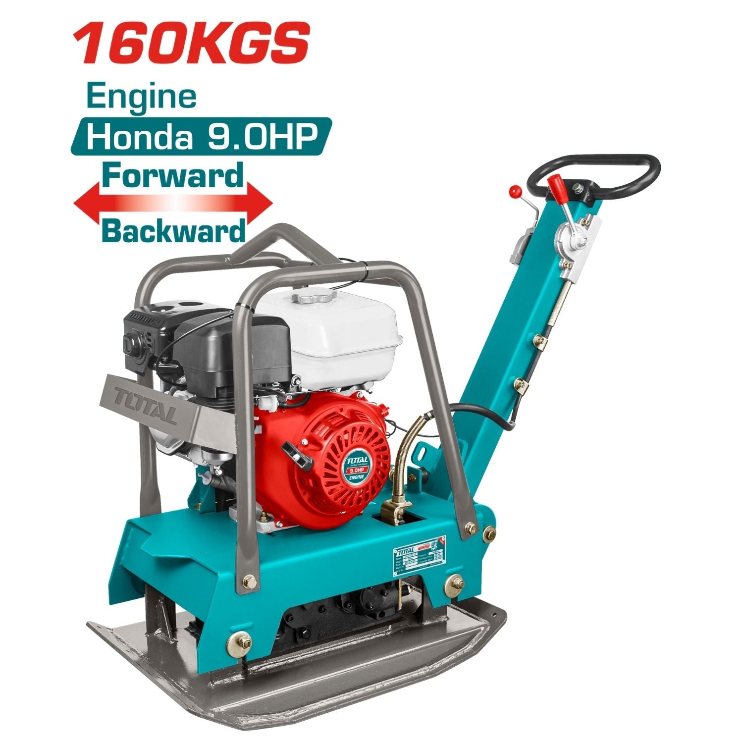 Compactadora de plato reversible a gasolina de 6.0kW (9.0HP) Fuerza Centrífuga 30.5Kn