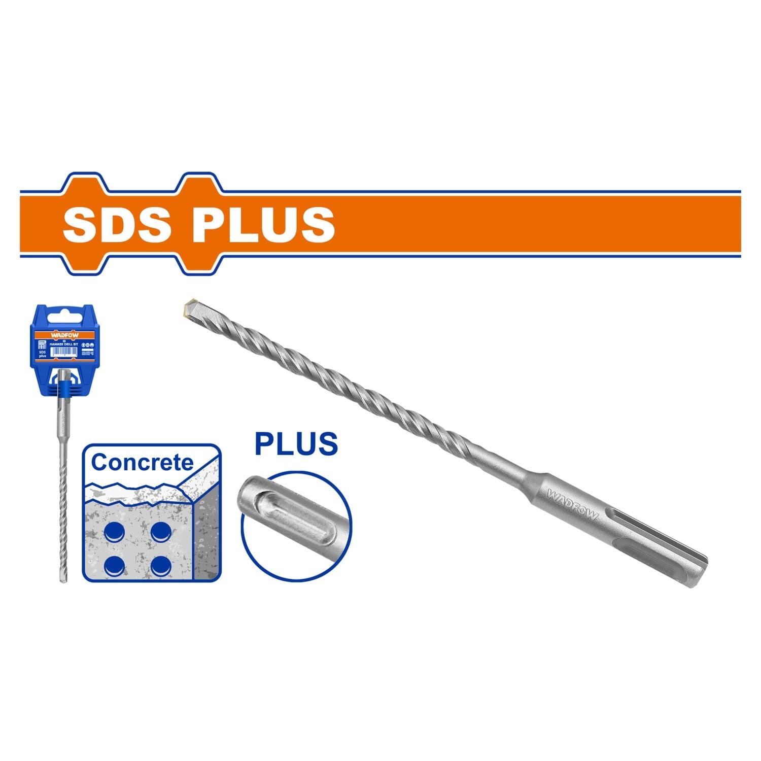 Brocas para Concreto SDS Plus Punta TCT alta calidad. Cromo-Vanadio. Superficie arenada.