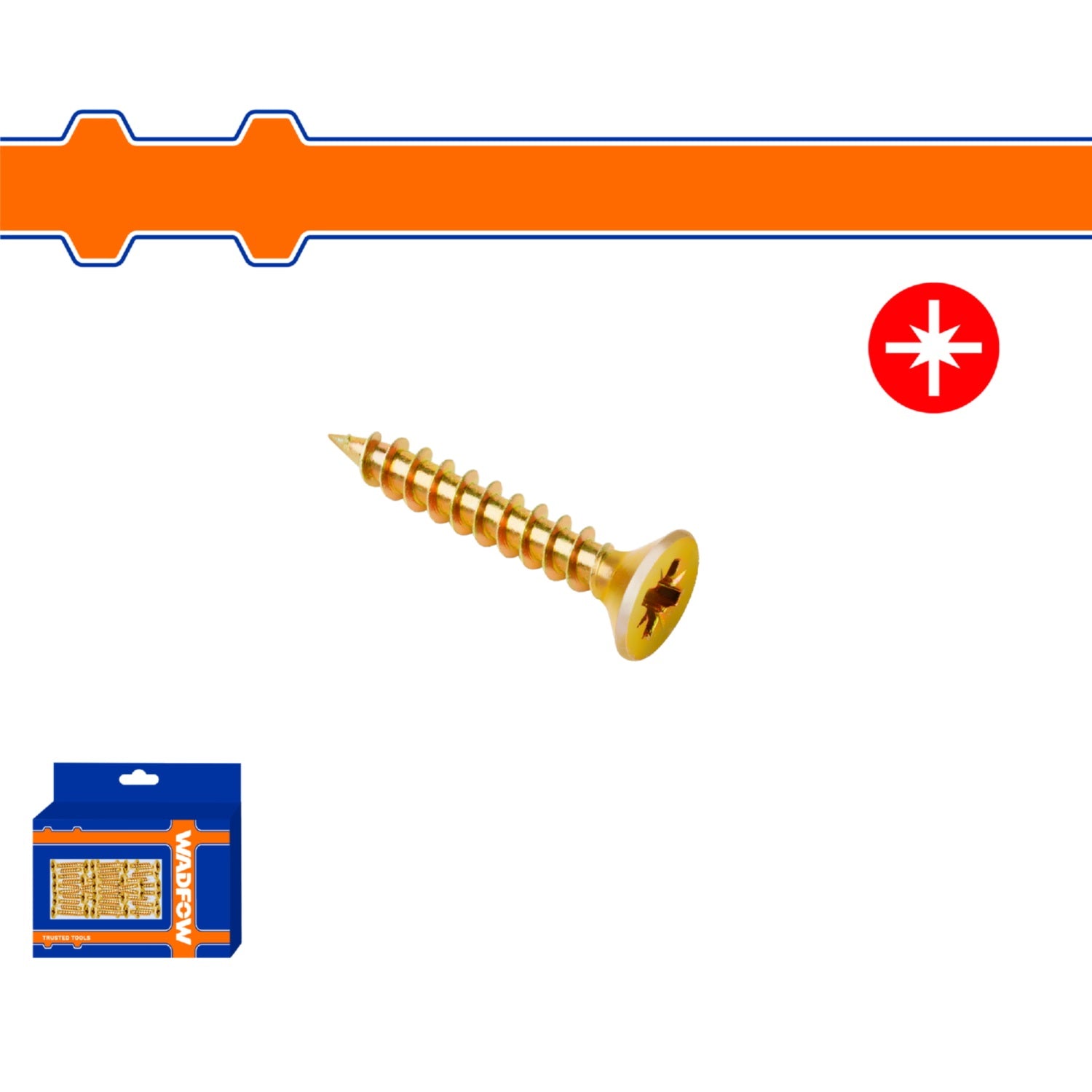 Tornillos para aglomerado Pozidrive. Cabeza avellanada. Acero al carbono.