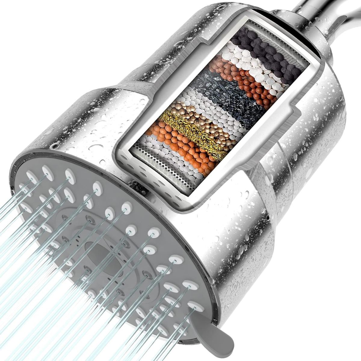 Cabeza de ducha con filtro integrado de 20 etapas. Regadera Ideal para el cuidado de la piel y el cabello.
