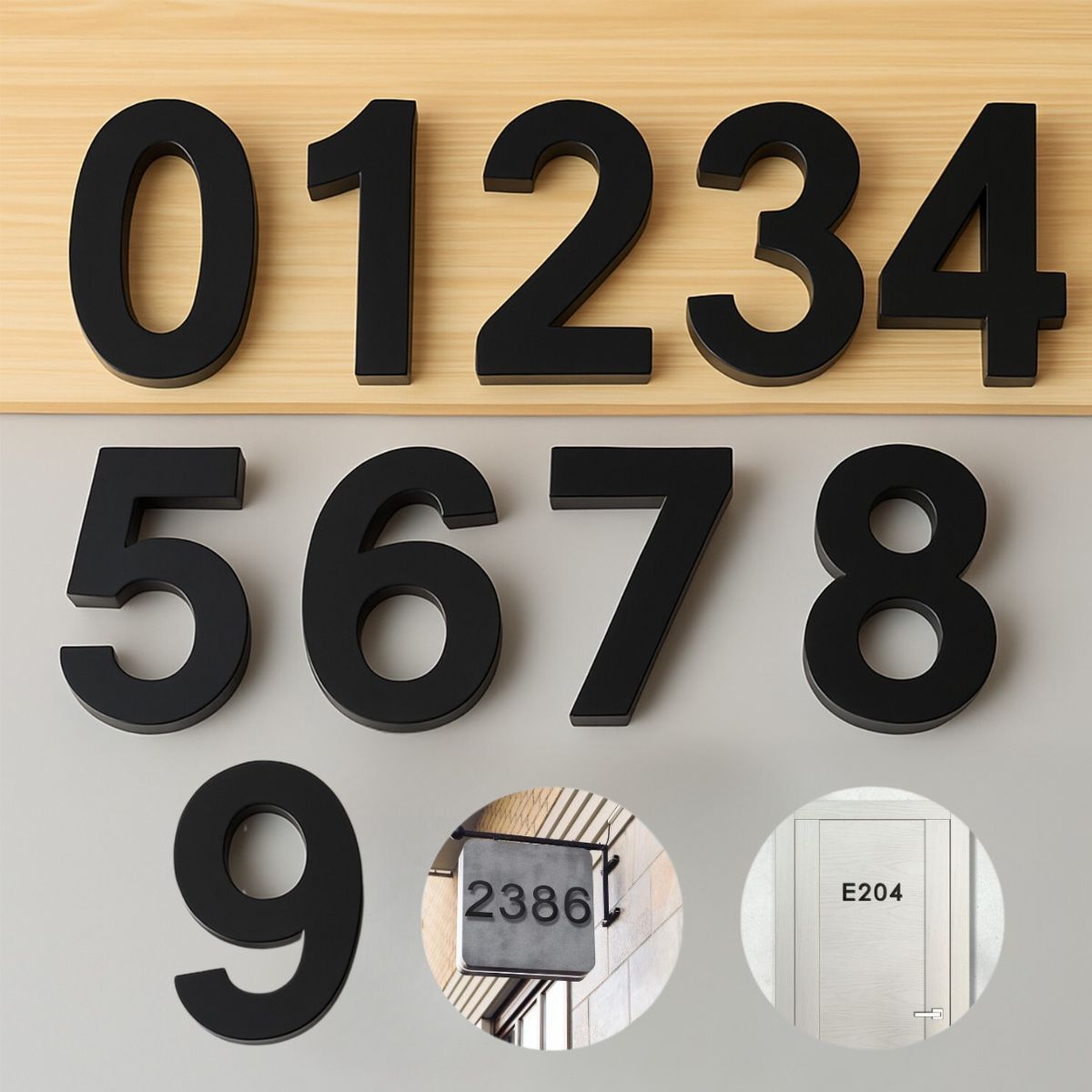 Números en Acrílico Autoadhesivo 10x6.6cm para Fachadas y Puertas. Letrero Señal Numérica Adhesiva. (Unidad)