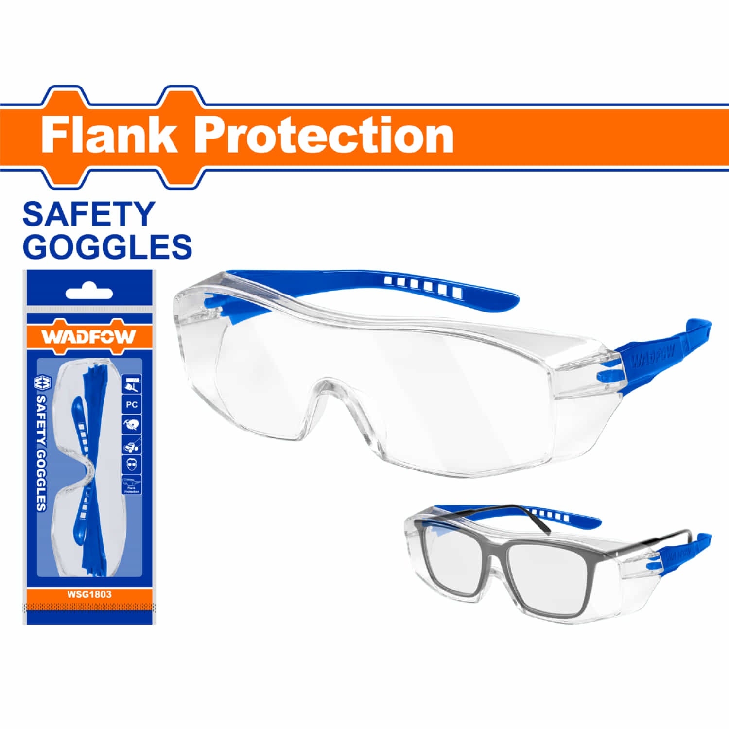 Lentes de Seguridad Transparentes con Protección UV. Lentes ajustables a otras lentes.