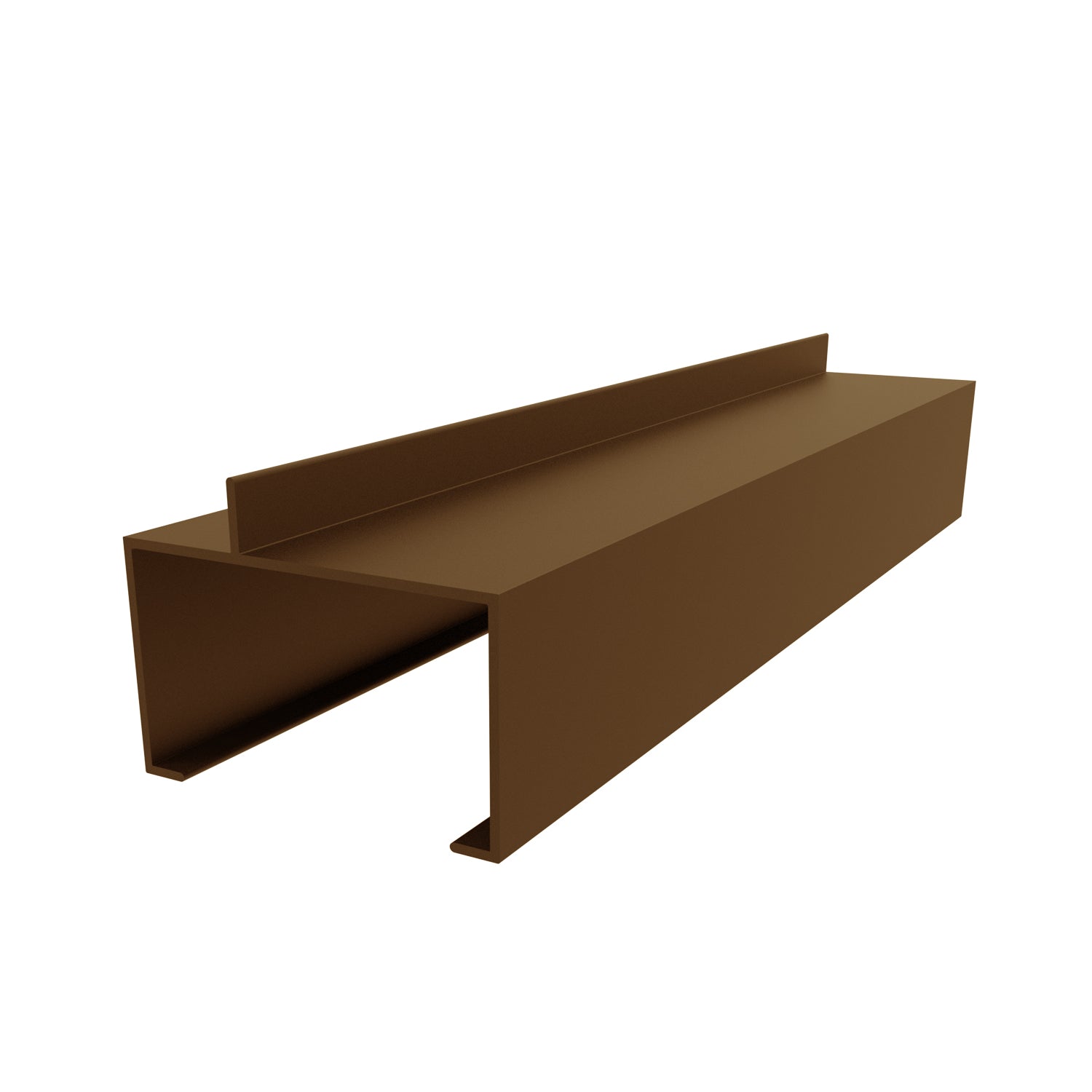 CE-30 Perfil Marco Fijo 3" x 1 3/4" Abierto con Aleta Descentrada. E = 1.8 mm. L = 5.85 m BRONCE