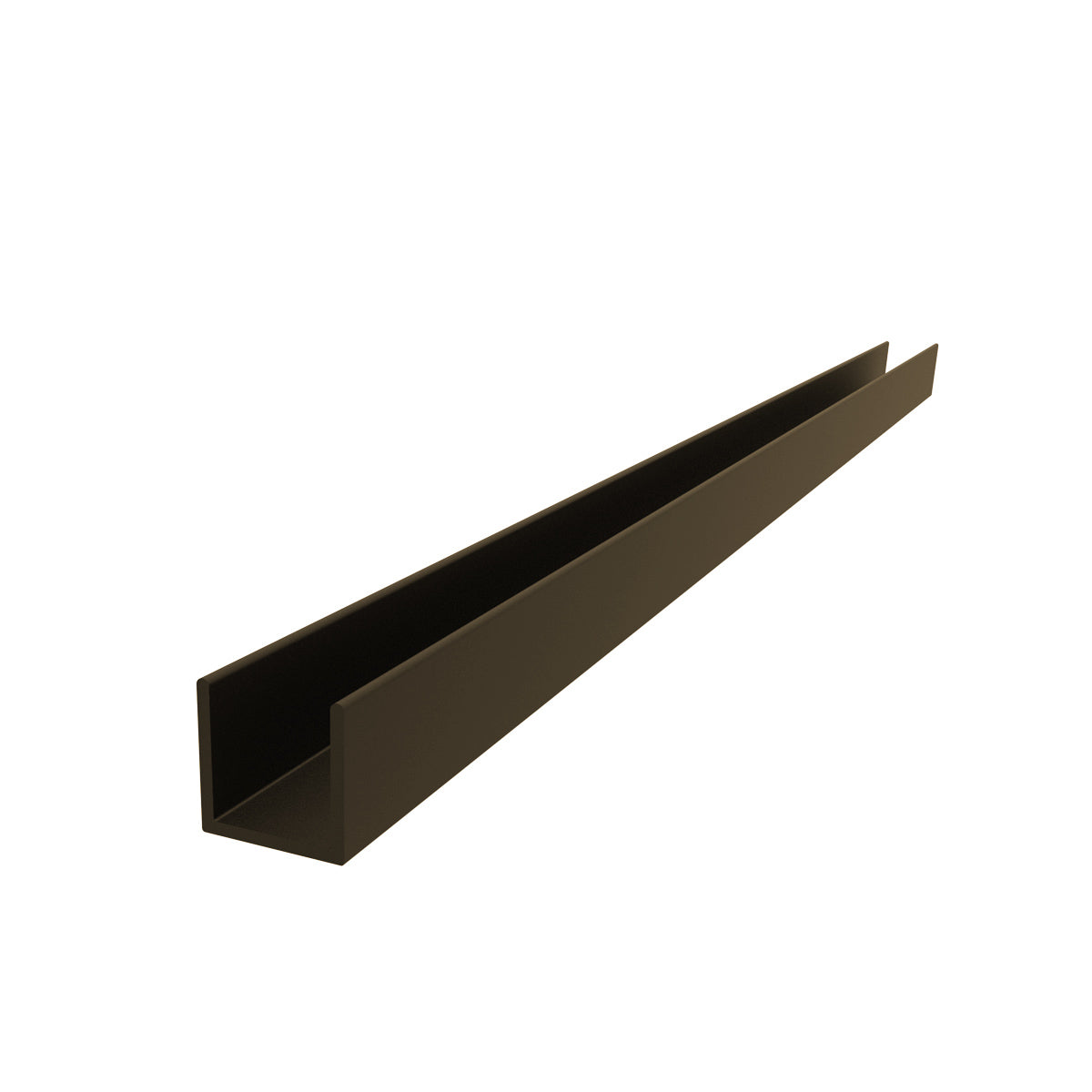 C-1L Uchannel de 1/2" Espesor 1.1 mm. Largo 5.85 mts. Acabado Anodizado Bronce 15 Micron