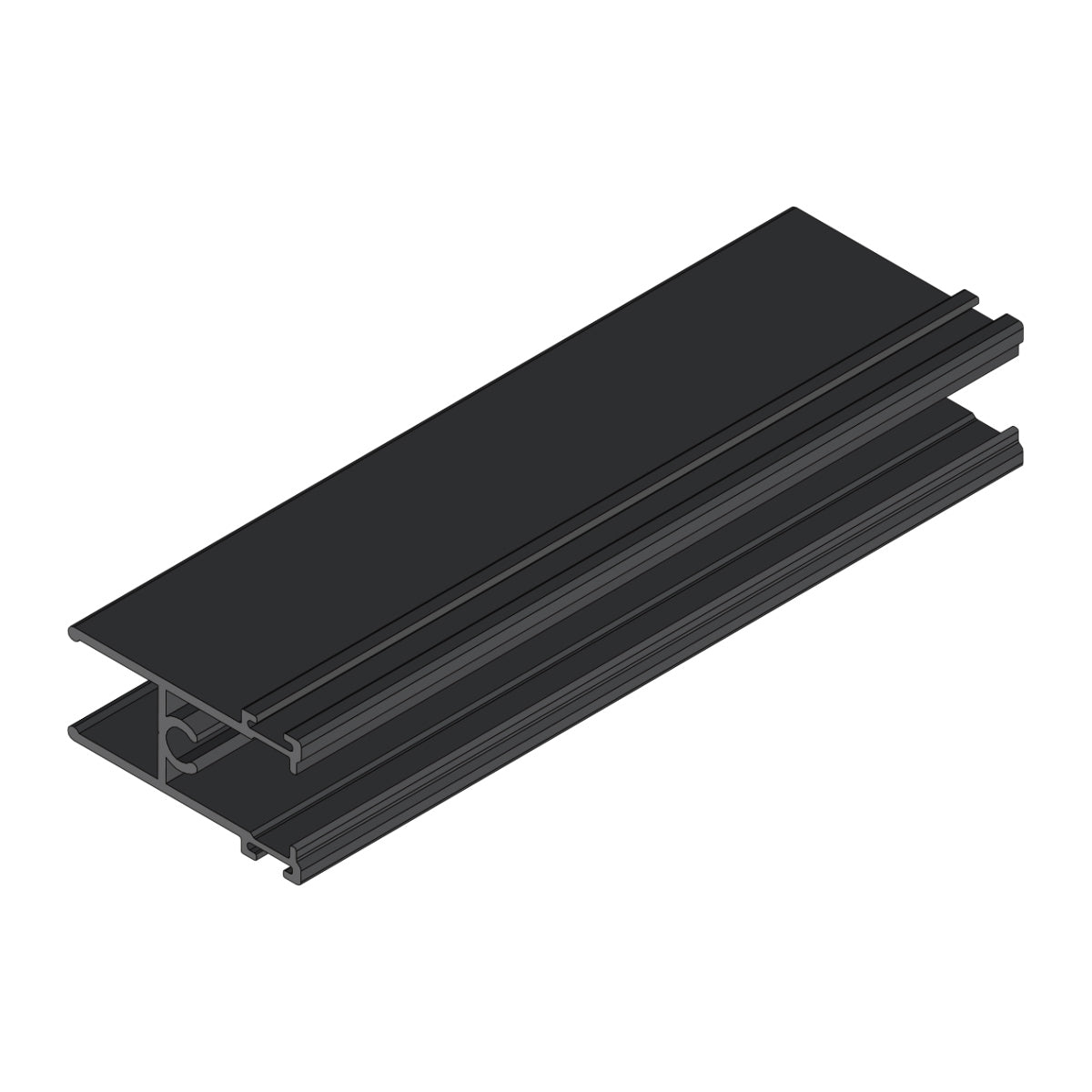 Hoja Inferior y Superior Ventana VC . Espesor 1.52 mm Largo 5.85 mts. Acabado Anodizado Negro VC103