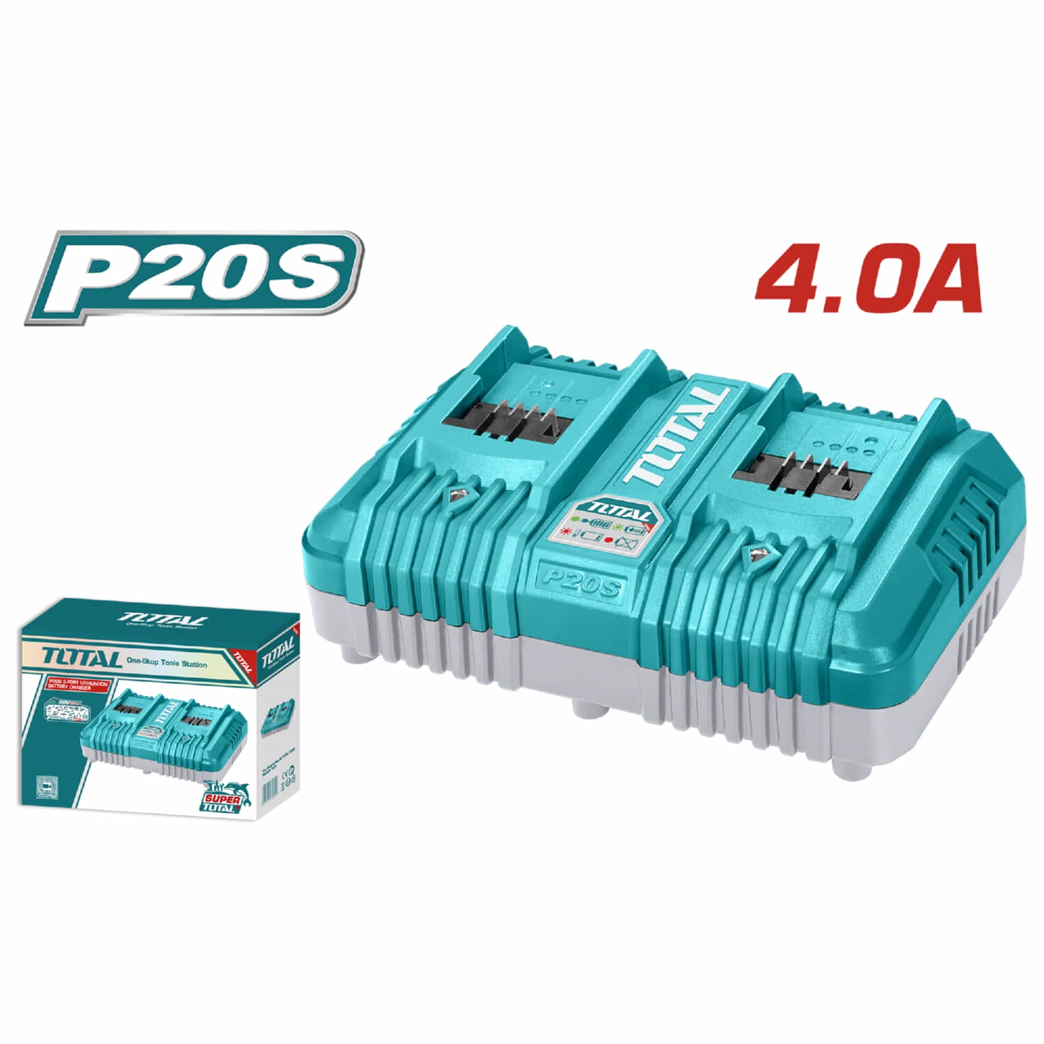 Cargador 20V doble Carga rápida TOTAL