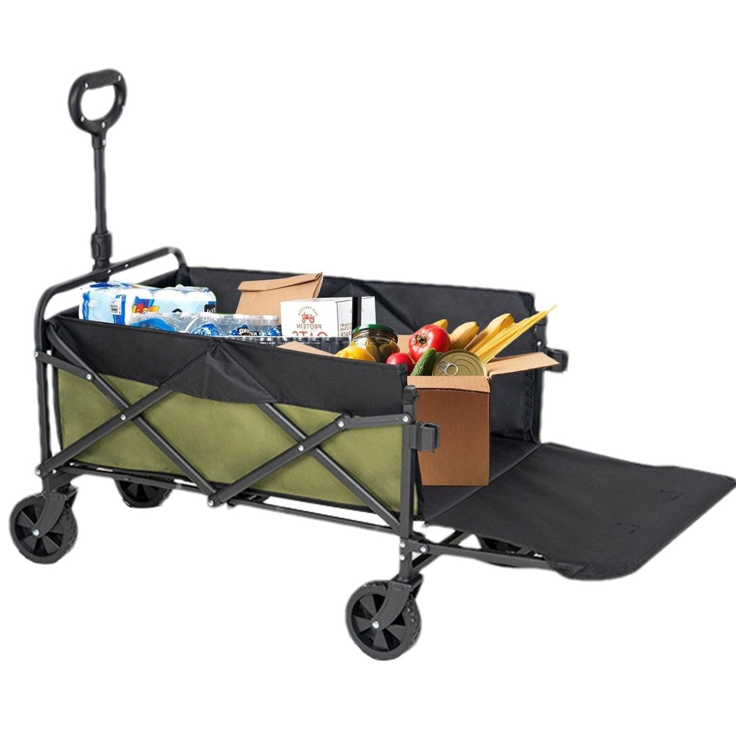 Carrito plegable multifuncional para compras y camping. Hasta 100kg, ruedas 360° y medida 95x50x74cm. Trolley outdoor.