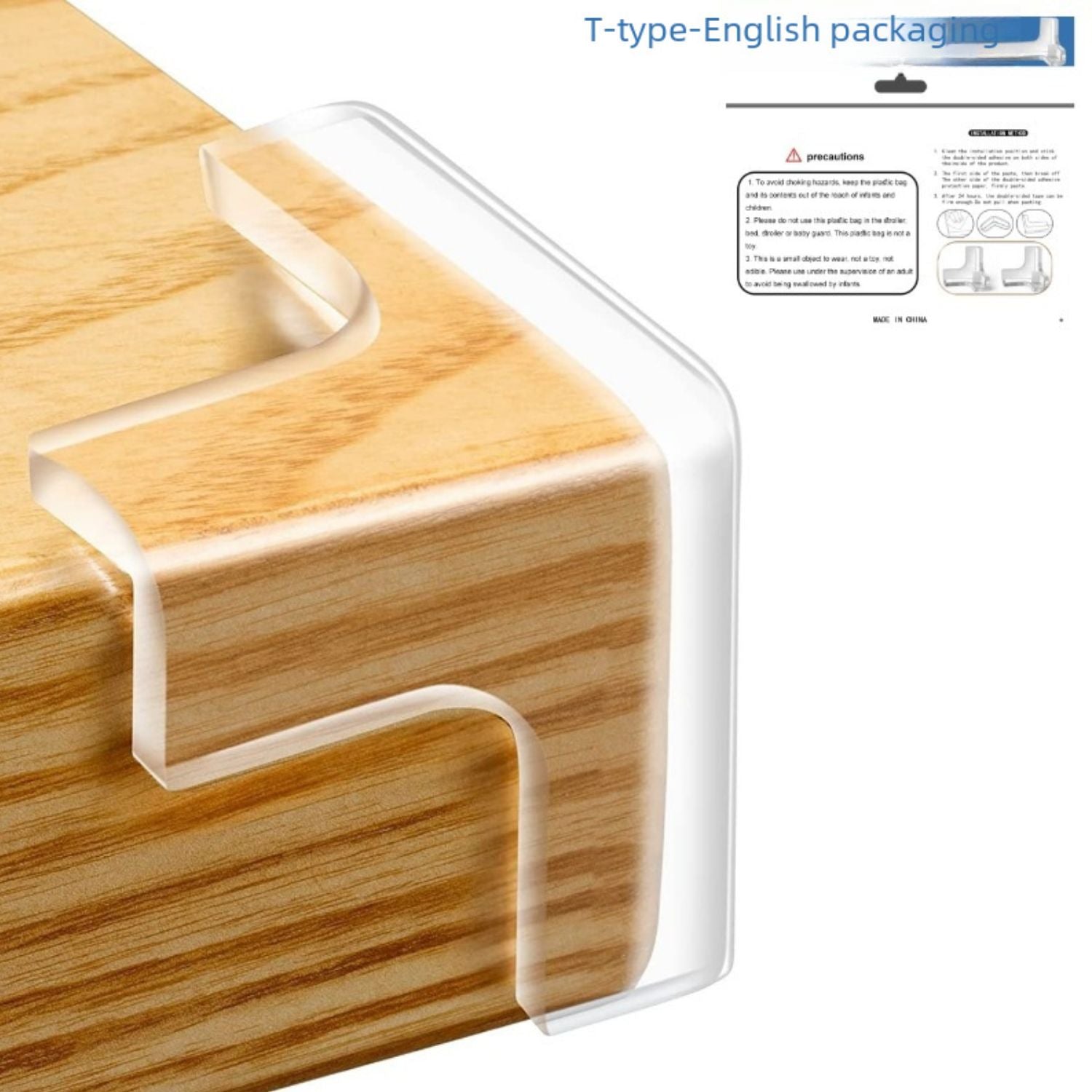 Protectores de Esquina Transparentes para Muebles Tipo T 18cmx 16cm. Set de 10 piezas.