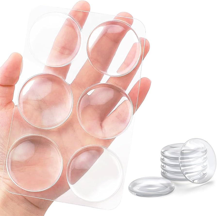 Tope protector de manija puerta pared Almohadillas protectoras autoadhesivas circulares piso y topes. 4cm/0.8cm Set de 6 piezas. Bumpers