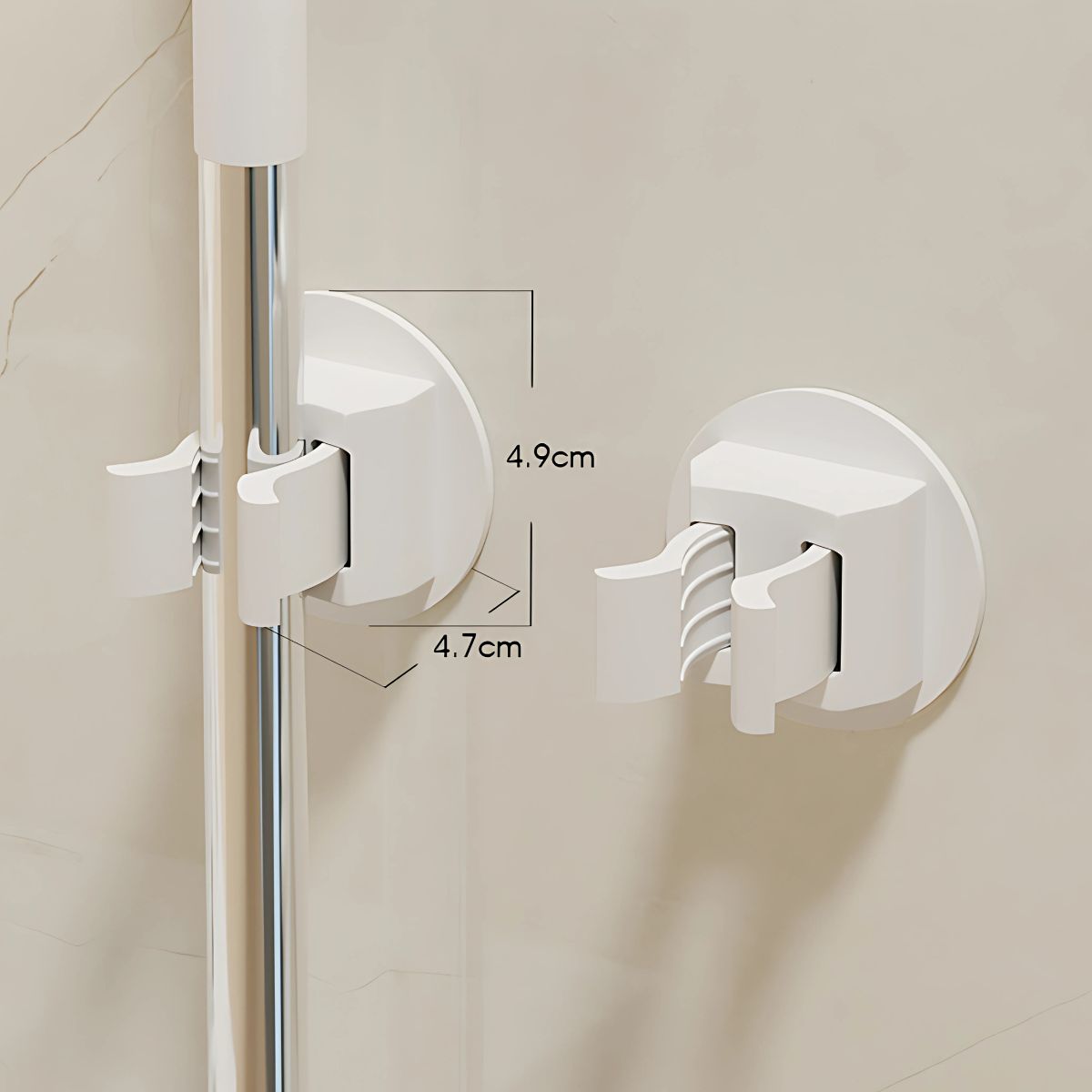 Soporte Gancho Organizador De Pared para escoba o trapeador. (PAR) Color blanco.