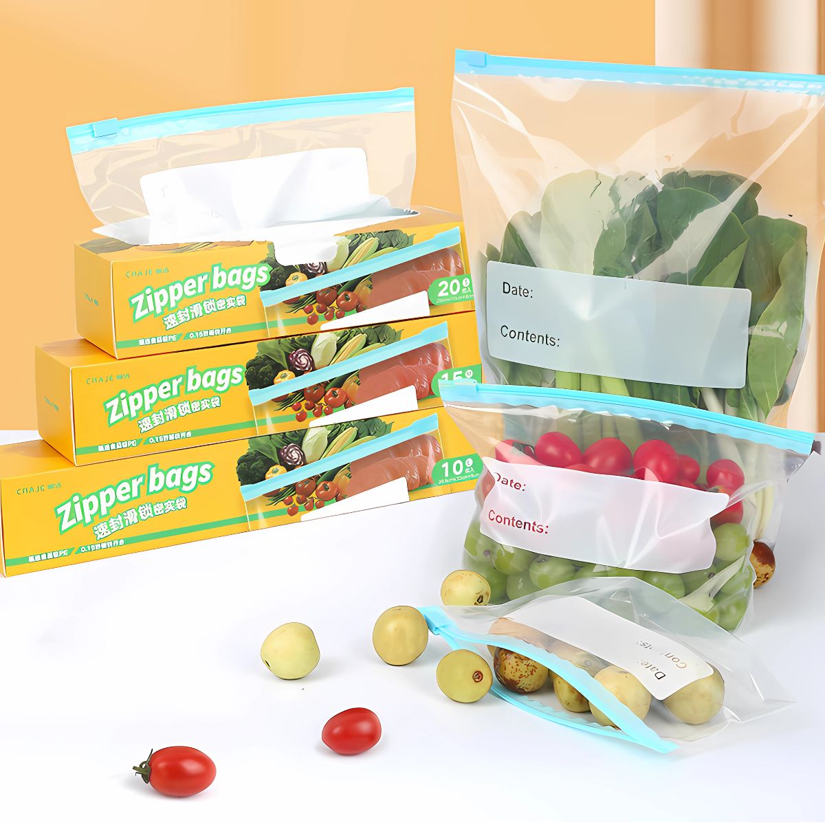 Bolsas de plástico tipo Ziploc. 16cmx23cmx5cm Bolsita con cierre para almacenamiento. (Paquete de 15 unidades)
