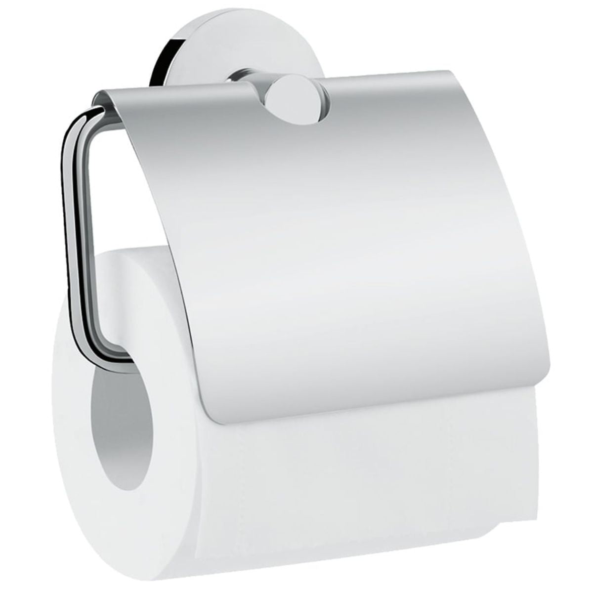 Portarrollos de Papel Higiénico con cubierta. Acabado cromado. De acero inoxidable.