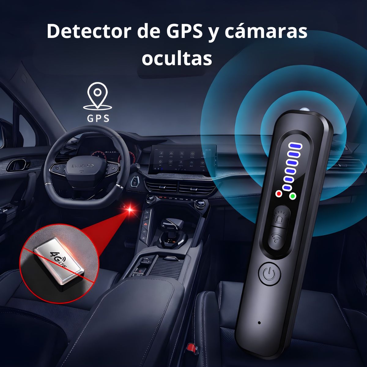 Detector De Cámaras Ocultas Y GPS Portátil Con Sensor Infrarrojo. Detector De Dispositivos Espía Y Señales RF WiFi. Con Linterna LED Y Batería Recargable USB-C. x14