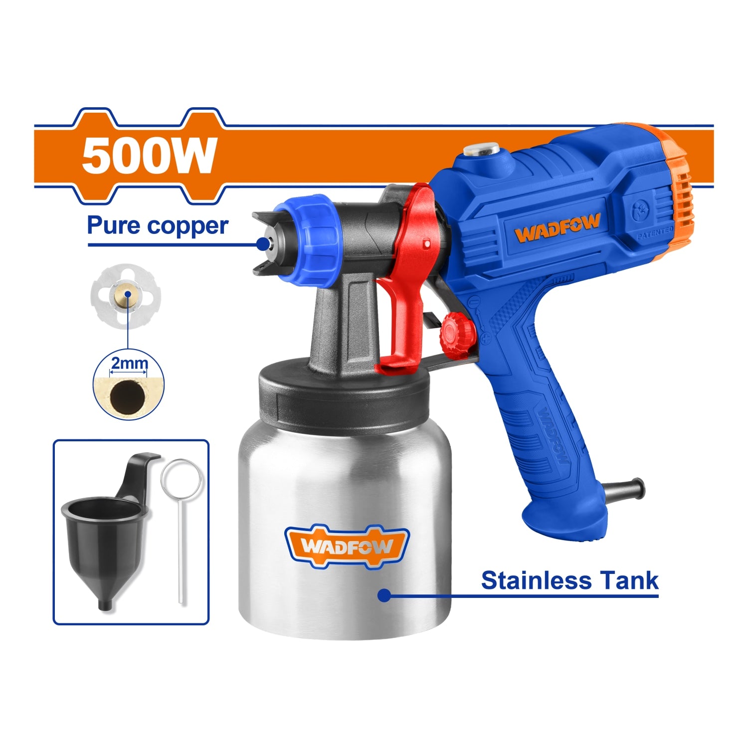Pistola Spray de Aire Para Pintar 500W. Capacidad 800 ML. Voltaje: 110-120V ~ 50/60Hz De Aire.