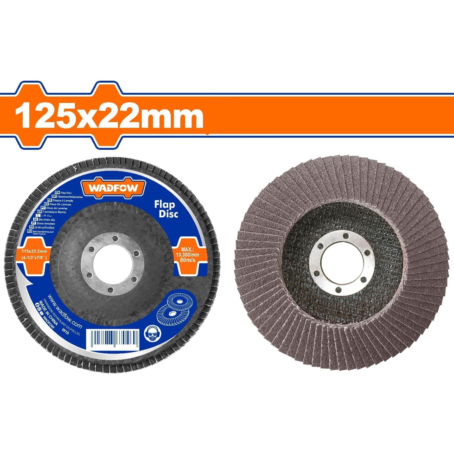 Discos Flap de Lija Laminado de 125x22mm. Adecuado para acero alto, fundido y chapa.