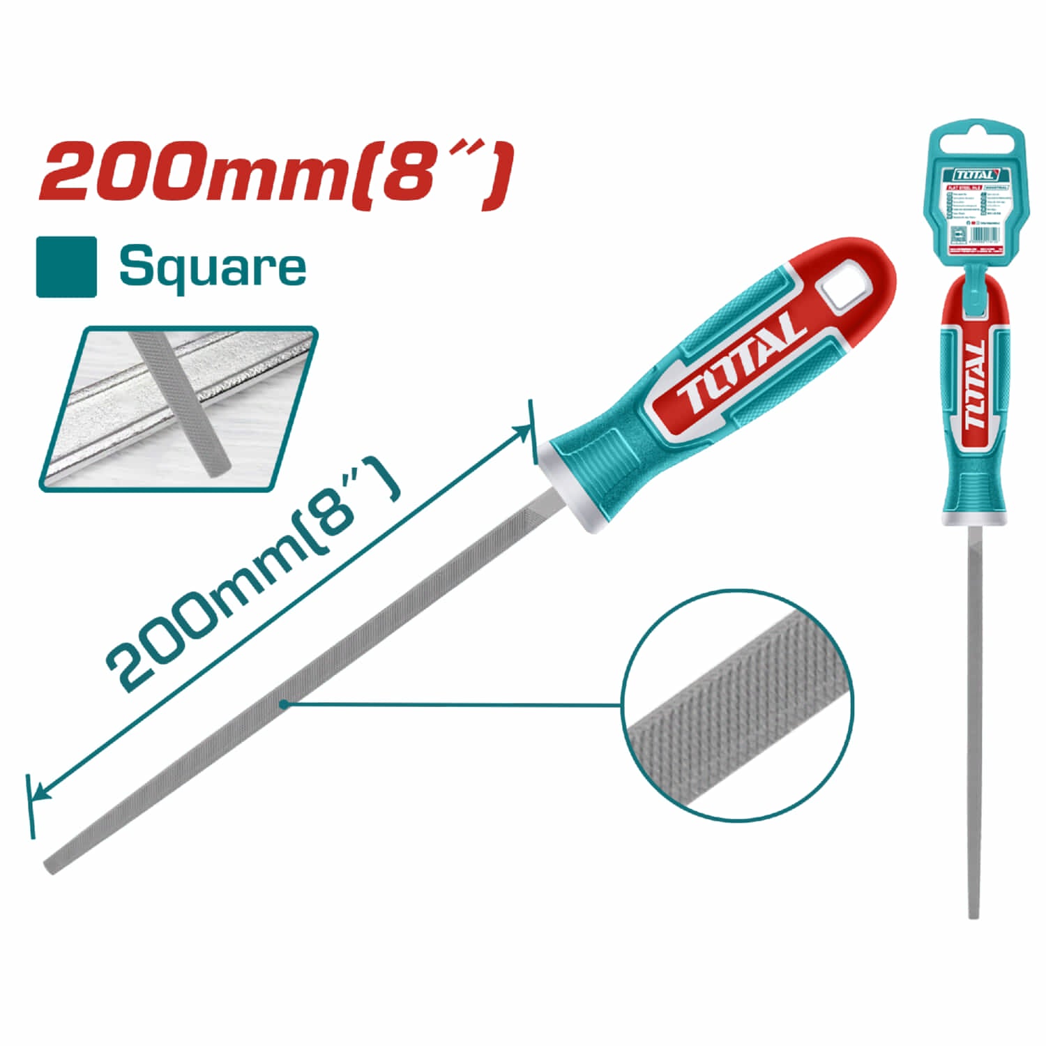 Lima cuadrada para Acero de 200 mm. Calidad del Acero T12.