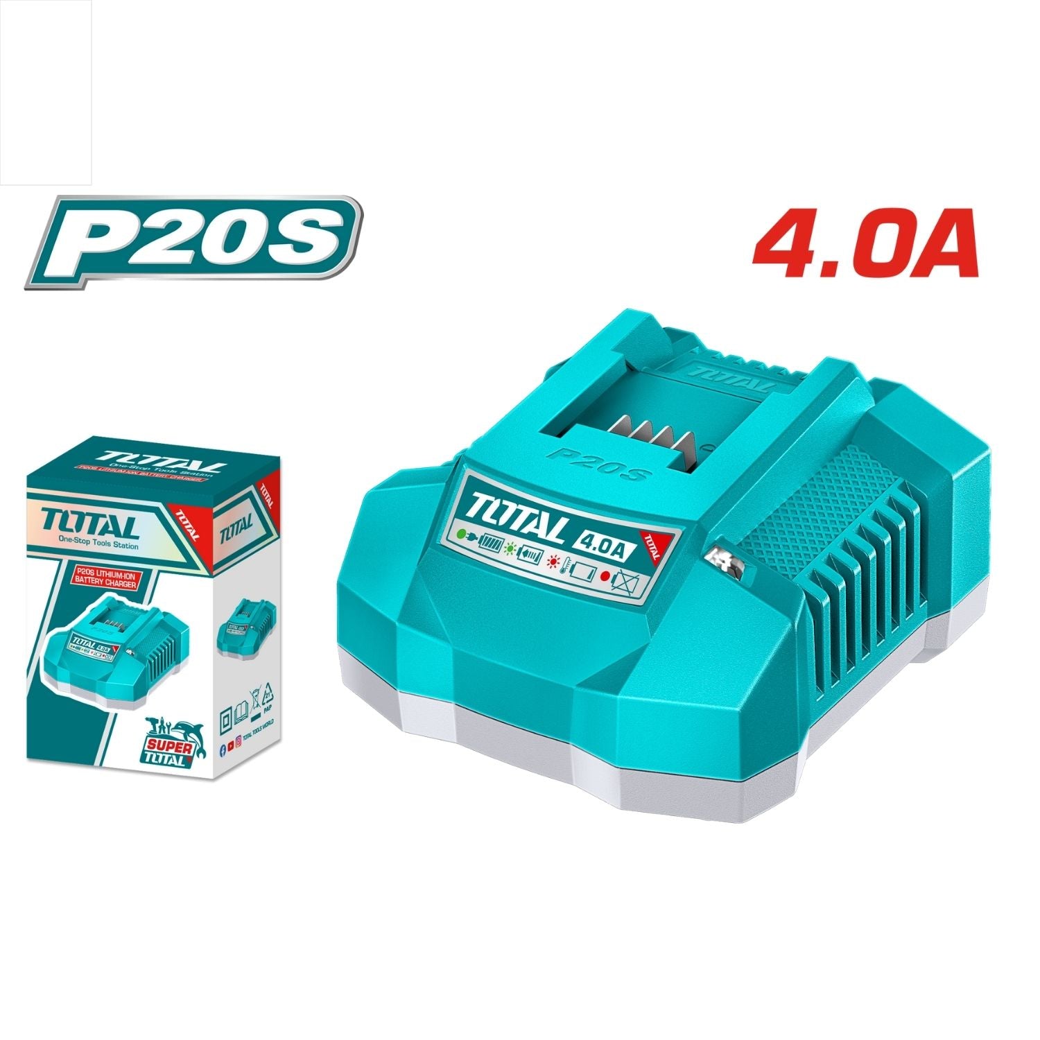Cargador 20V de 4A. Carga rápida TOTAL