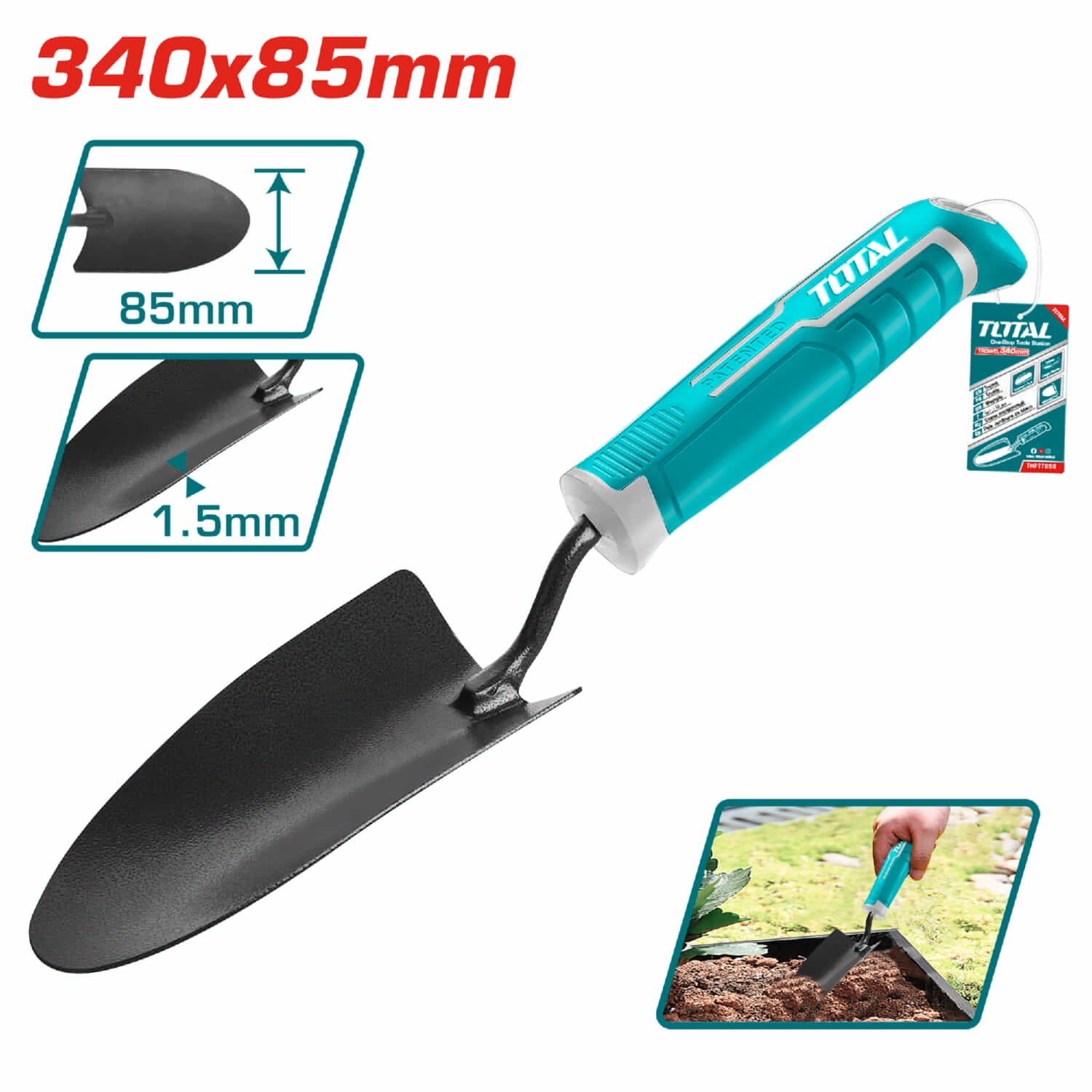 Pala de jardineria de 340mm.