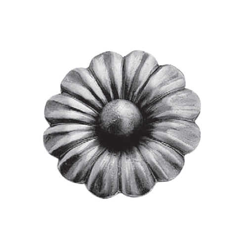 Flor artística de hierro forjado Diámetro Ø 90 mm; 3mm de espesor.