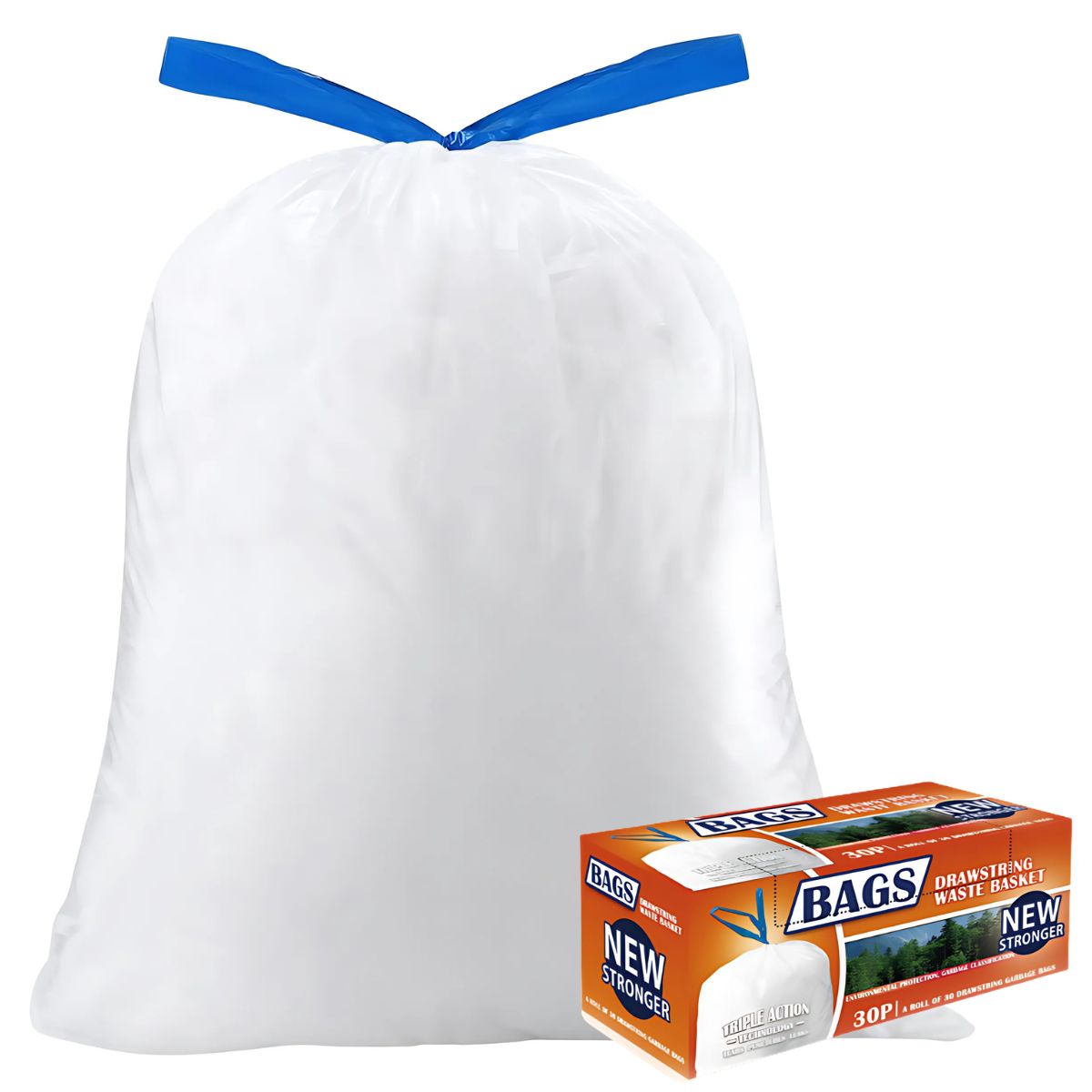 Bolsas de basura blancas. Cartuchos para desechos y residuos.