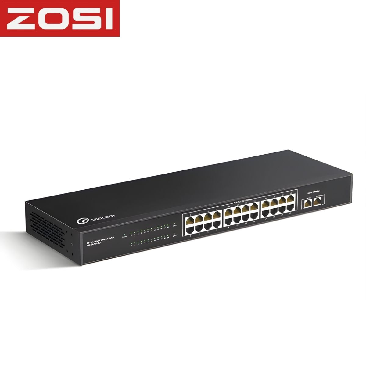 Switch PoE Gigabit 24 Puertos IEEE 802.3af/at con 30W por Puerto, 156W Total. Conmutador de 1000Mbps y Extensión 300m con Protección 4KV.