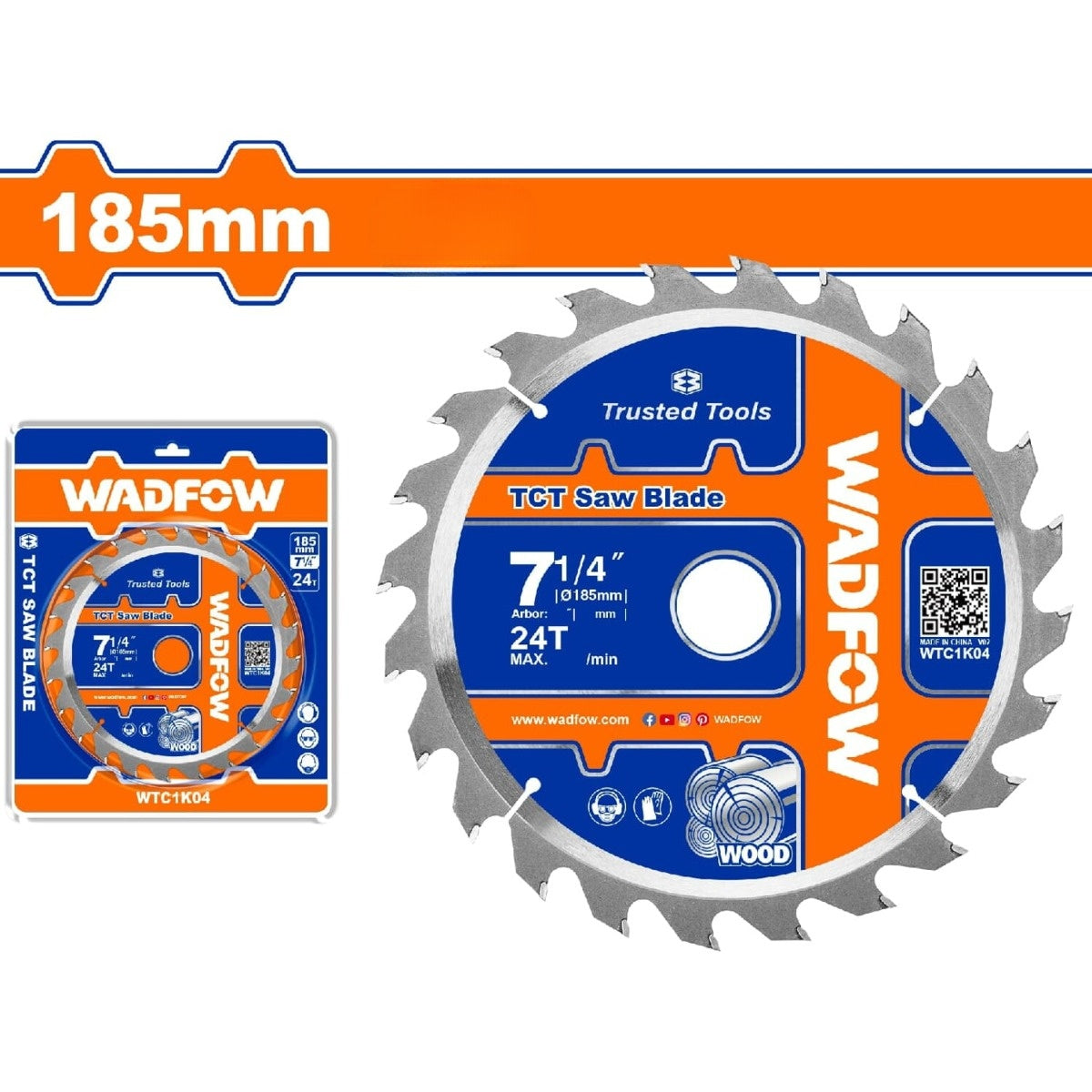 Discos de corte sierra TCT 185mm. Anillo reductor: 16mm. Para usar en corte de madera.