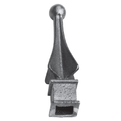 Lanza de base cuadrada 25mm x 110mm. Agujero 16mm.