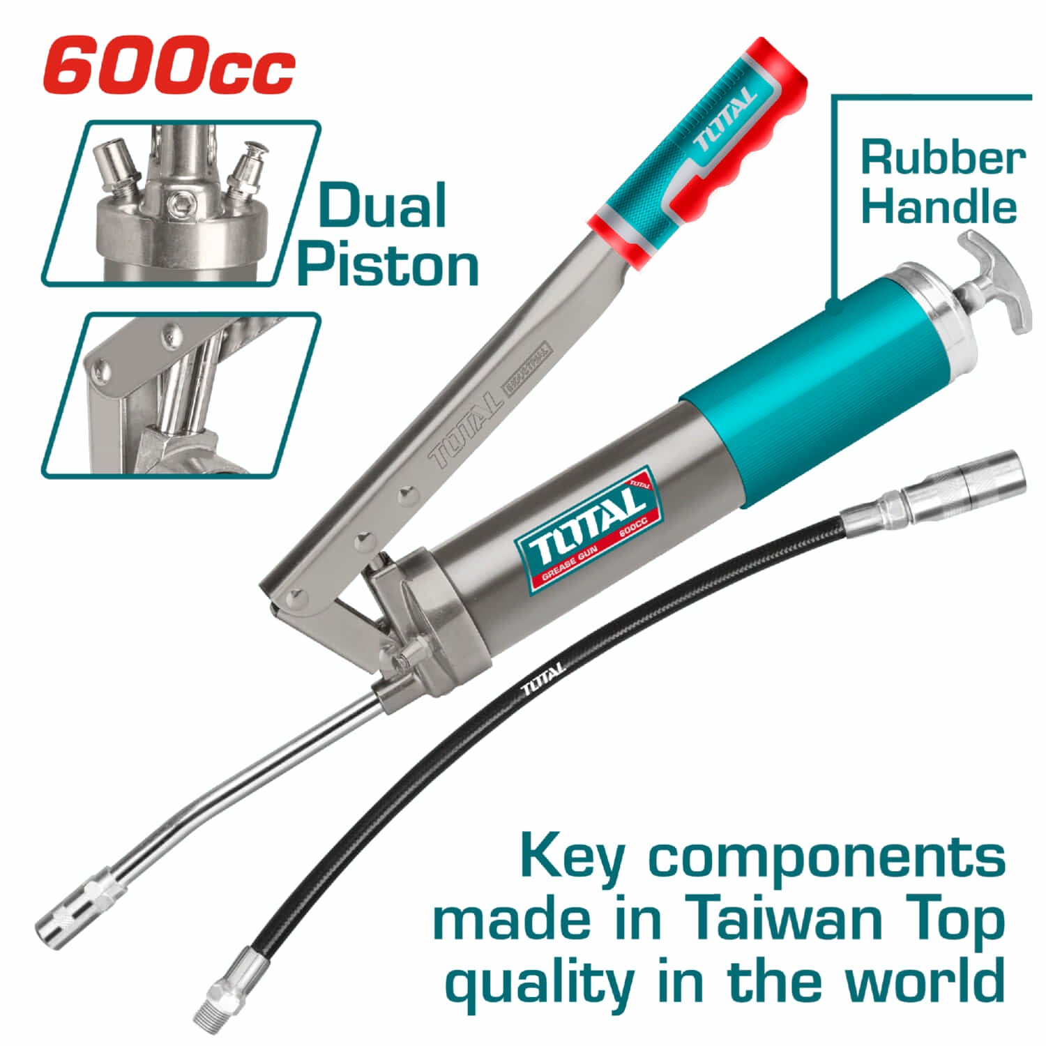 Pistola de grasa de servicio pesado, Capacidad:600CC / 21 Oz