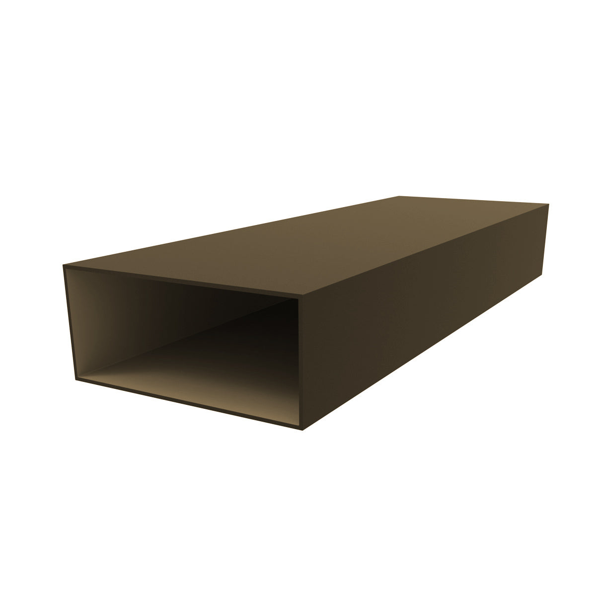 TR-13 Tubo Rectangular 4" x 1 3/4" Espesor 1.5 mm. Largo 5.85 mts. Acabado Anodizado Bronce 15