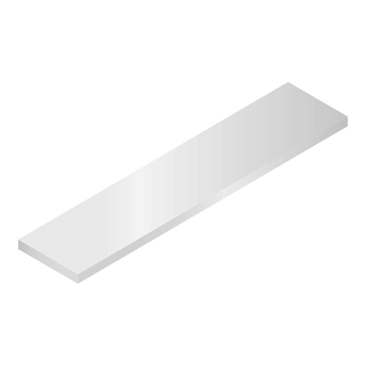 Platina decorativa 1 1/2". Espesor 3.17 mm Largo 5.85 mts. Material 6063-T5. Acabado Lacado Blanco..