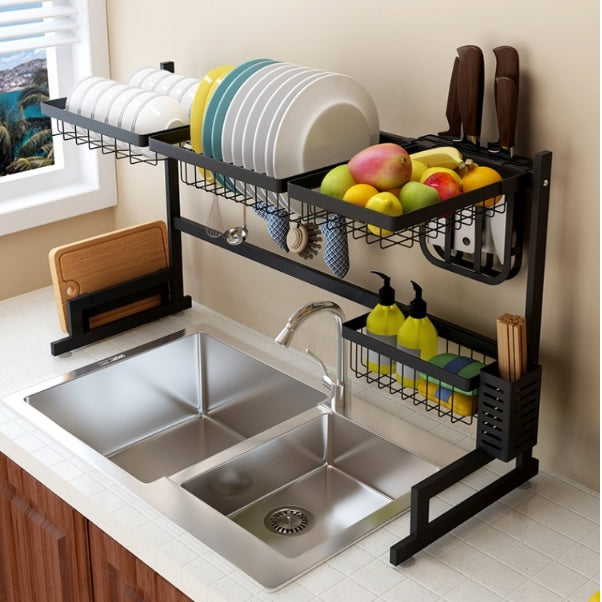 Escurridor Organizador de Platos para fregador. Color Negro. secar platos