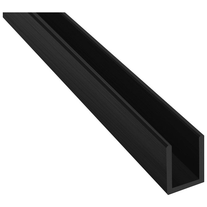 U-CHANEL ANODISADO NEGRO (PARA VIDRIO 10MM).