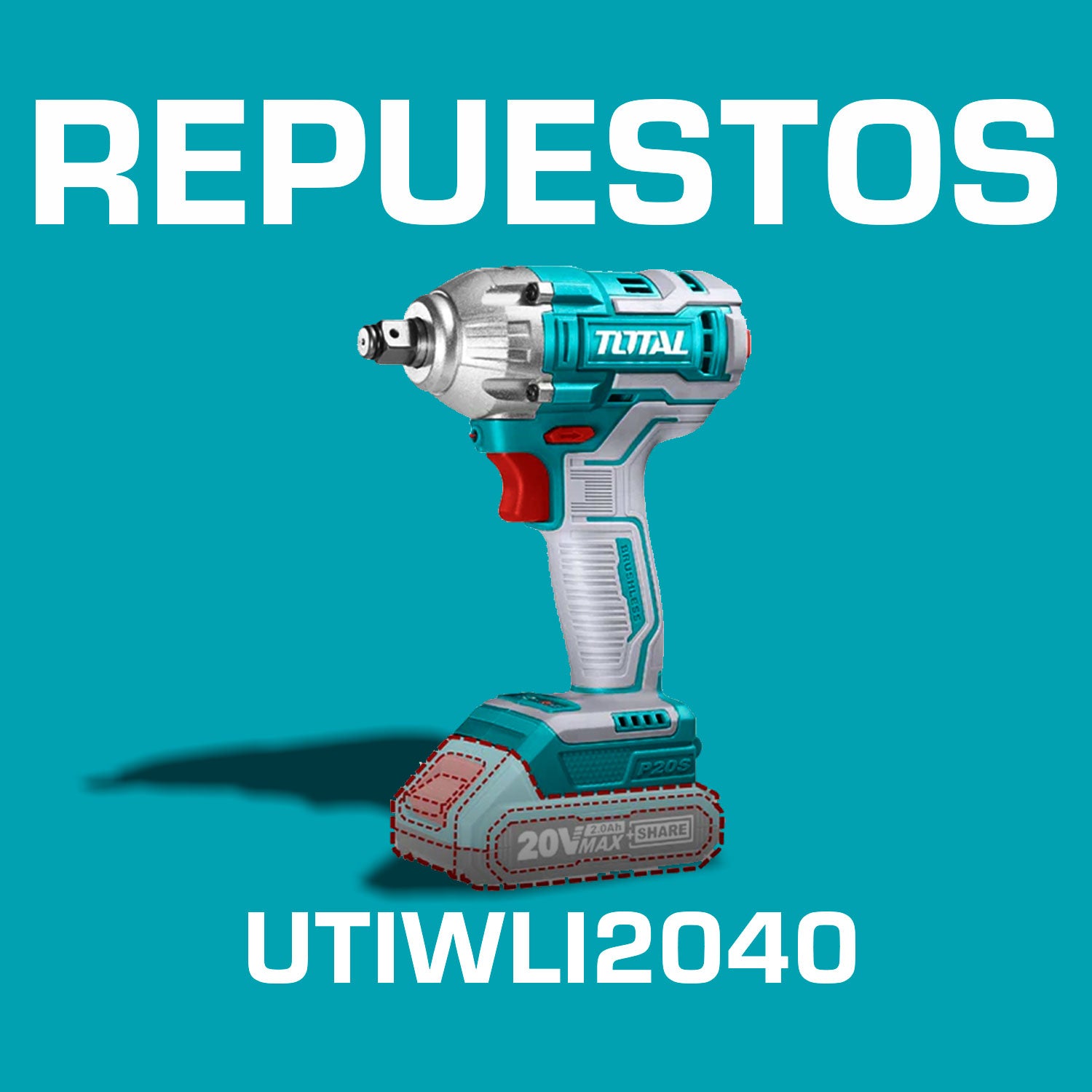 Repuestos Llave de Impacto 20V inalambrica 1/2" 400Nm Codigo UTIWLI2040