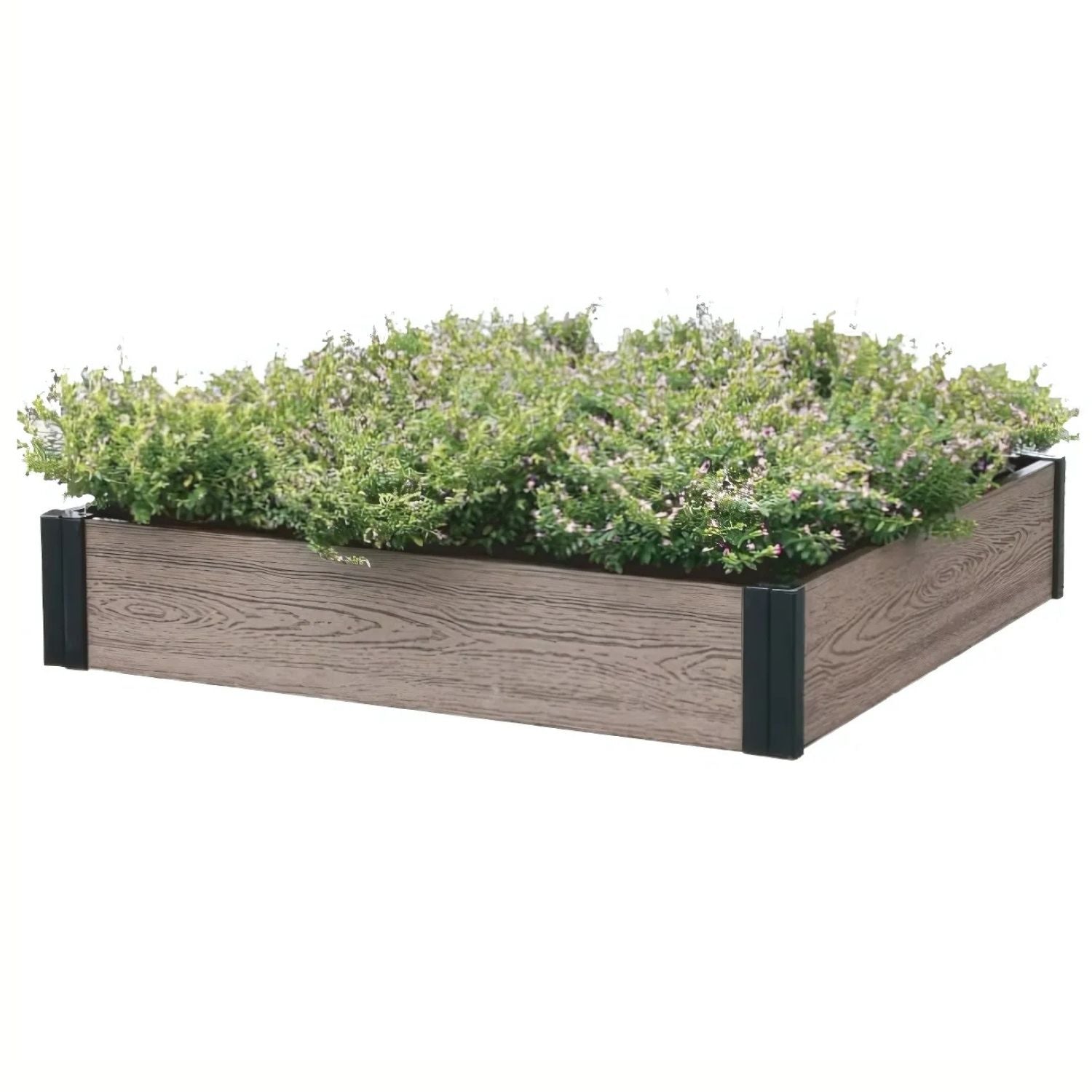 Macetero Jardinera elevado para Plantas 95x90x18cm Café Oscuro Plástico wpc. Ideal para flores y huertos Jardín Elevado. Jardinera Modular.