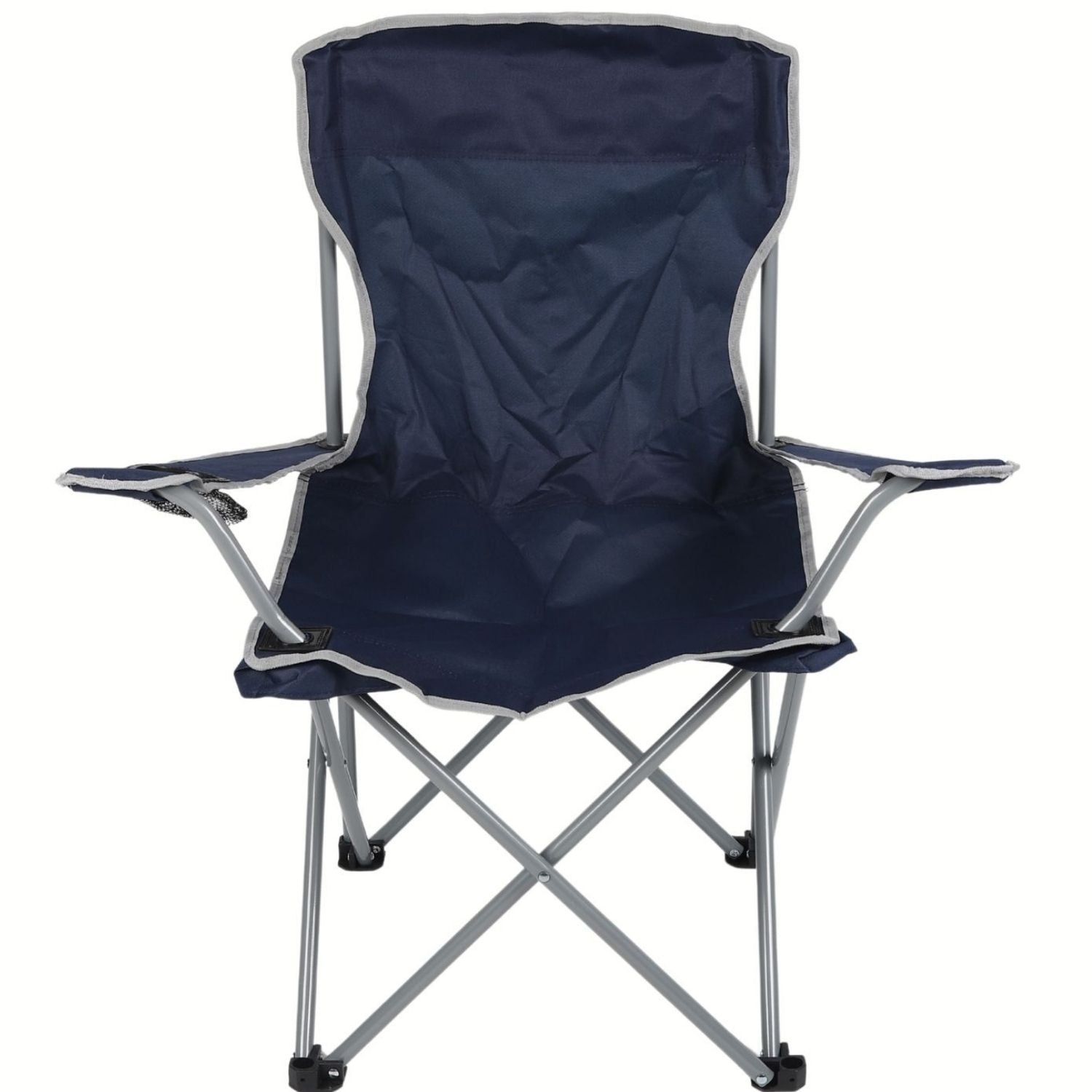 Silla playera Plegable Portátil color Azul 55x55x92cm 130Kg Tela Oxford con tubo de acero,espaldar y portavaso. Ideal para Camping Playa Jardín y Pesca.