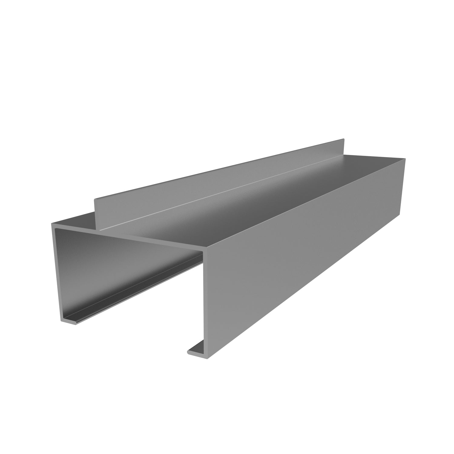 CE-30 Perfil Marco Fijo 3" x 1 3/4" Abierto con Aleta Descentrada. E = 1.8 mm. L = 5.85 m SILVER