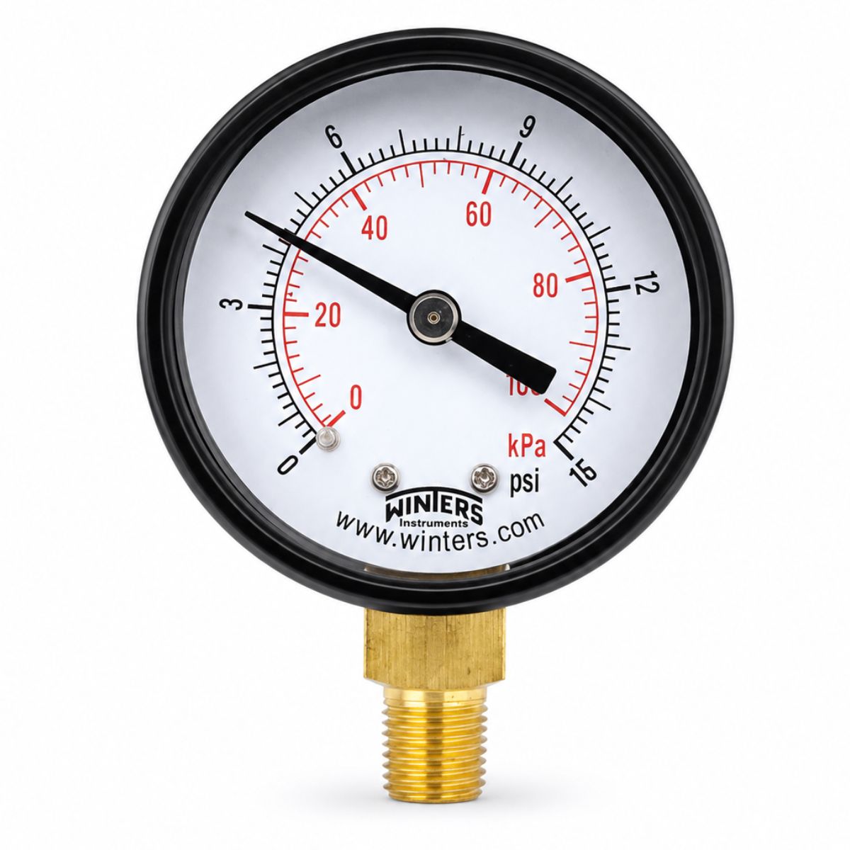 Manometro medidor de presion de doble escala de 0 a 15 psi/kpa