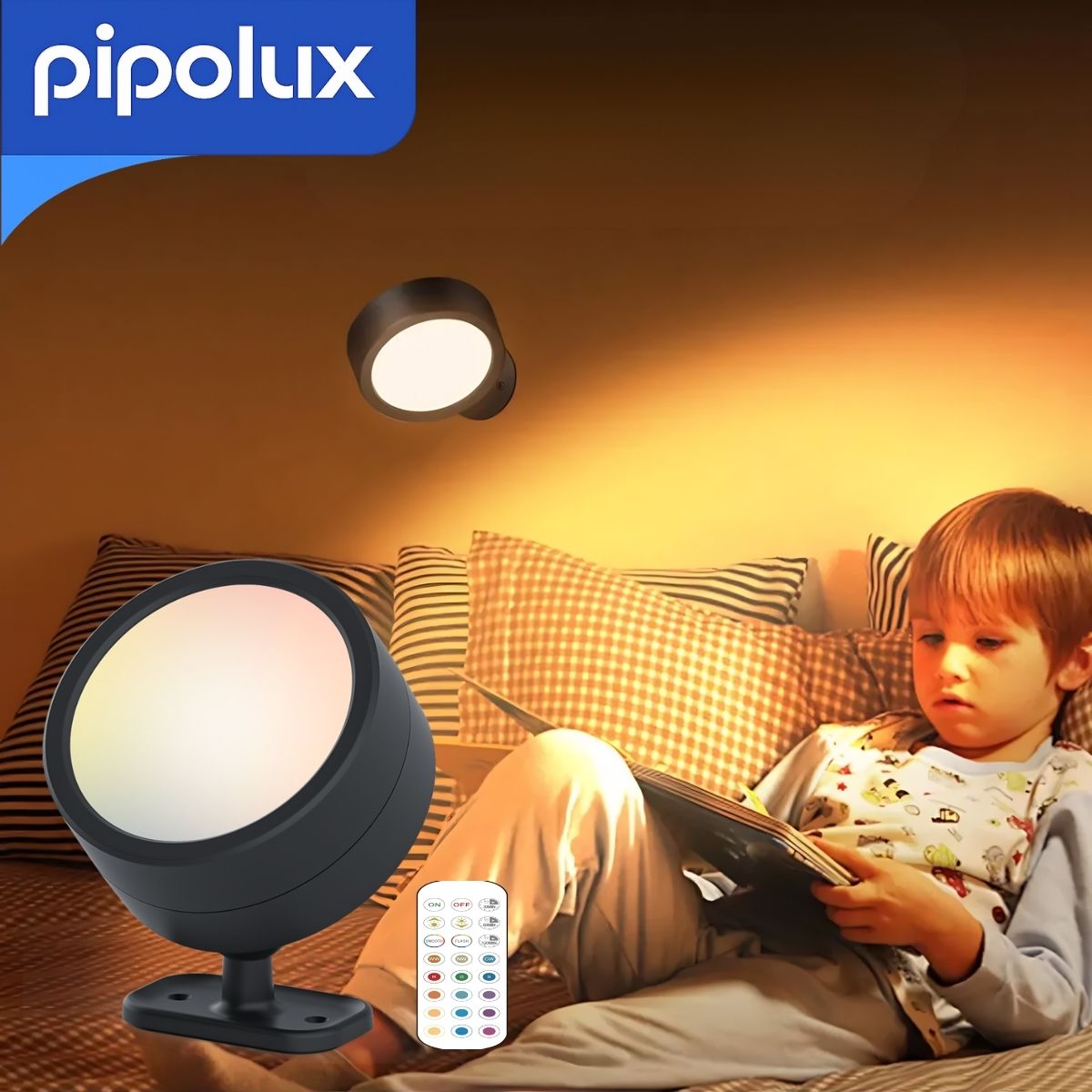 Lámpara de Pared LED Recargable con Control Remoto de 3" y 75 Lúmenes, Batería 2000mAh. Luz LED Magnética Autonomía 12H, Alcance 6m (7.5cm)