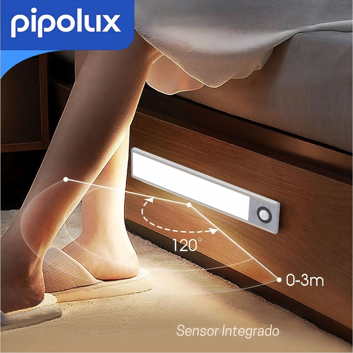 Luz LED Recargable con Sensor de Movimiento y Control Remoto de 8". Luz Ajustable De 75 Lúmenes. Barra Led Con Batería 1000mAh y Autonomía 7-8H. 20cm