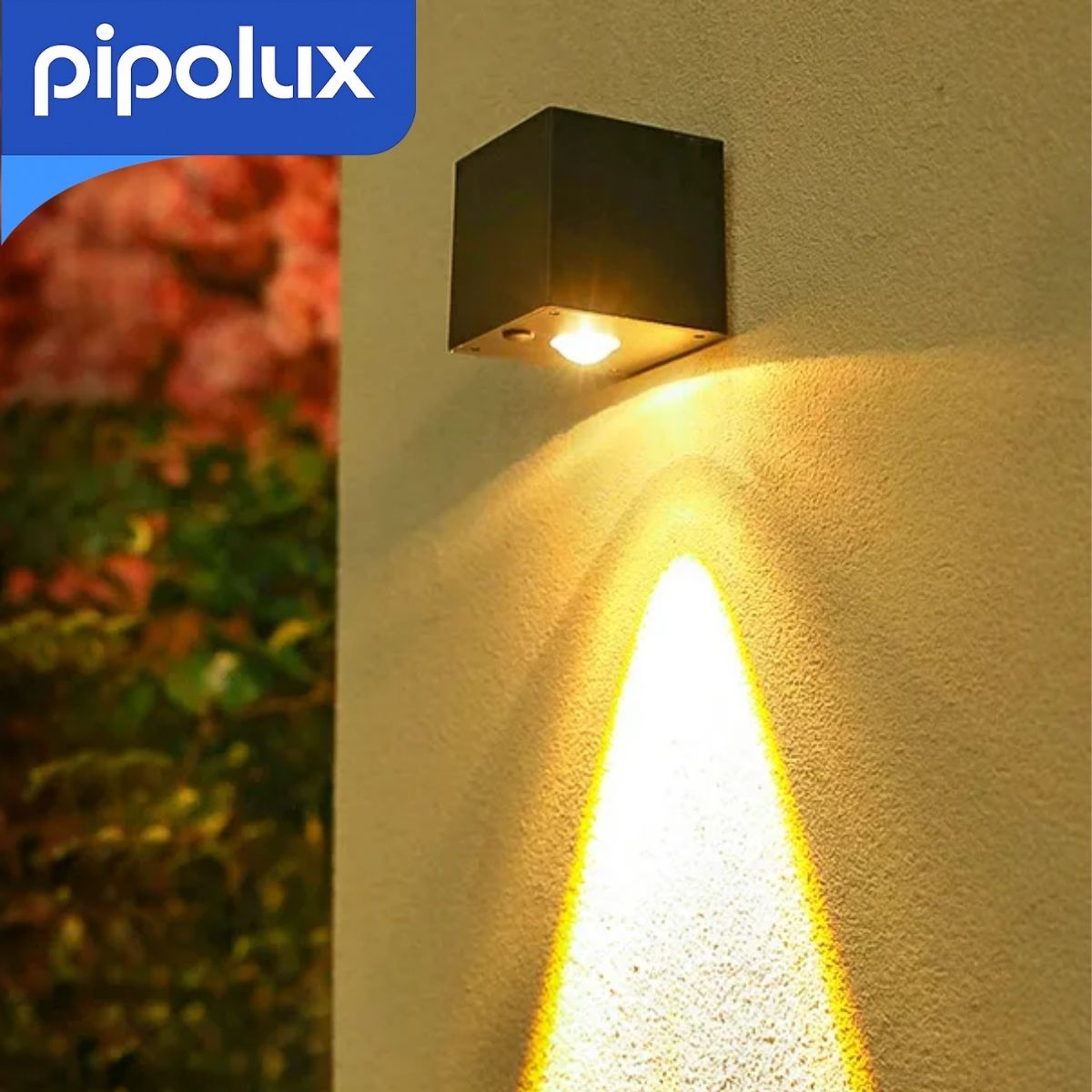 Lámpara Solar LED de Pared Tipo Cubo con Luz Cálida y 24-26LM de ABS. Aplique Exterior Decorativo Recargable IP65 con Batería 1000mAh (8.4x8.4x8.4cm)