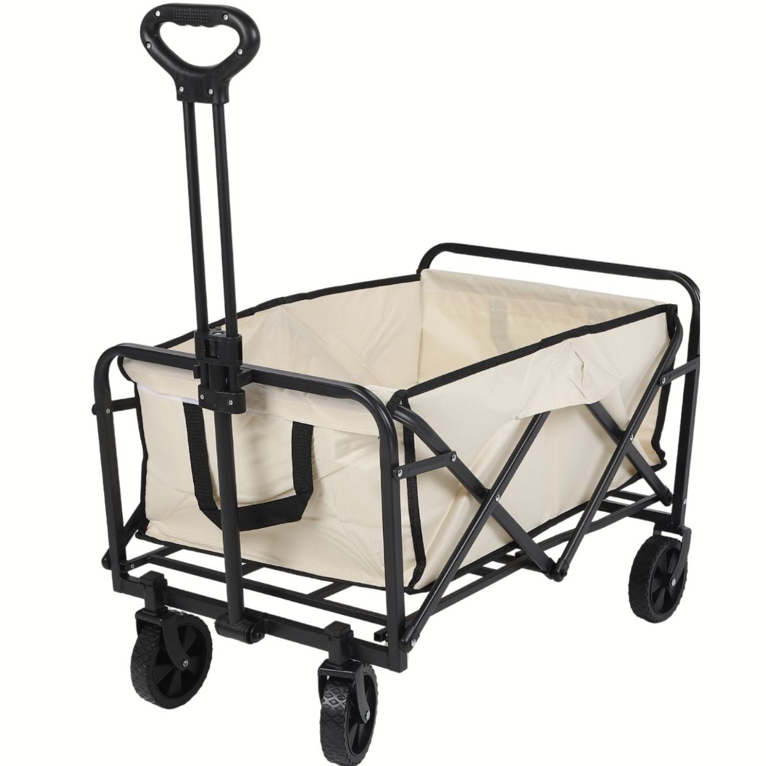 Carrito Plegable de Carga 80Kg Color Beige Estructura con revestimiento en polvo. Tamaño extendido: 72x46x90cm. Tipo vagón trolley.